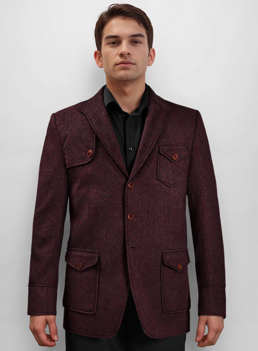 StudioSuits Highlander Sangria Hunter Style Tweed Jacket - view 2