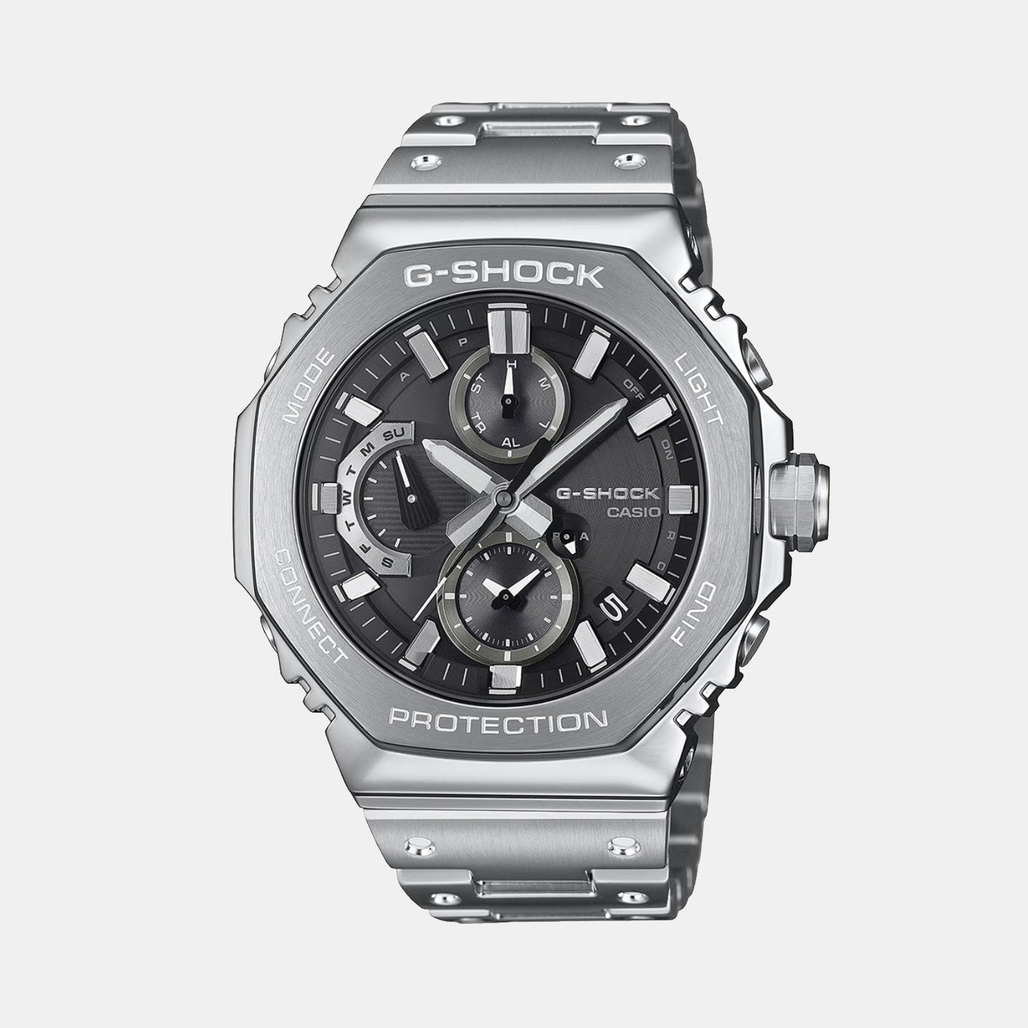 Casio G-Shock Men Quartz Black Dial Chronograph Stainless Steel Watch G1631