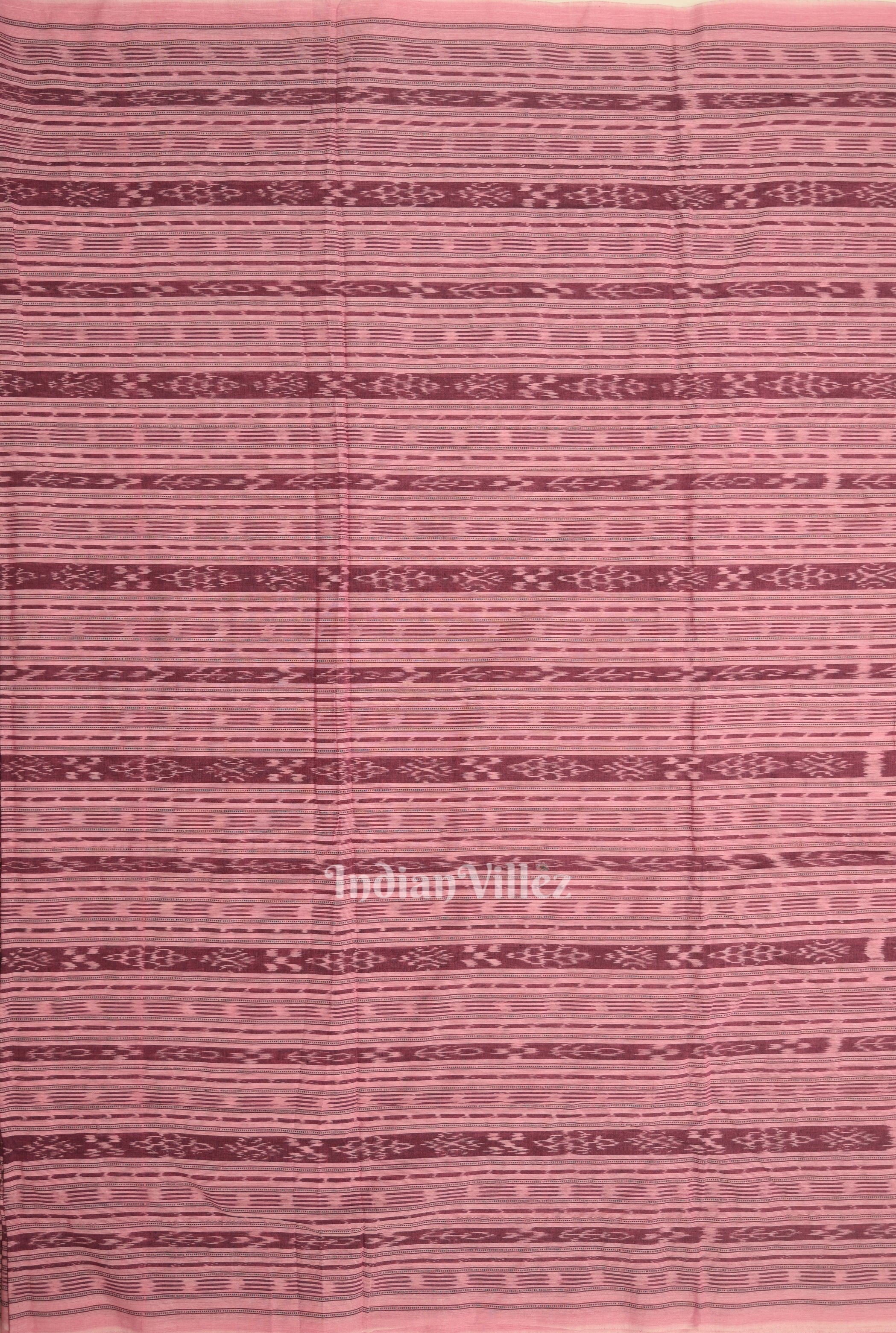 IndianVillèz Pink Sambalpuri Odisha Ikat Cotton Fabric - view 3