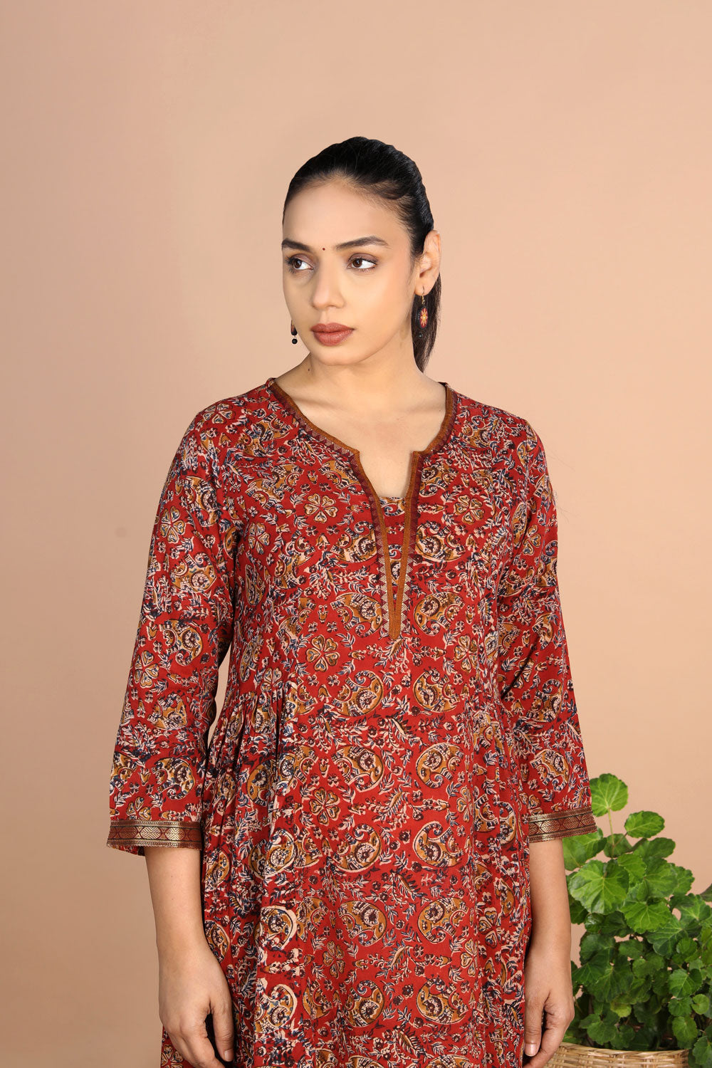 Kalanjali Ethnics Kalamkari Handblock printed Dress - view 6