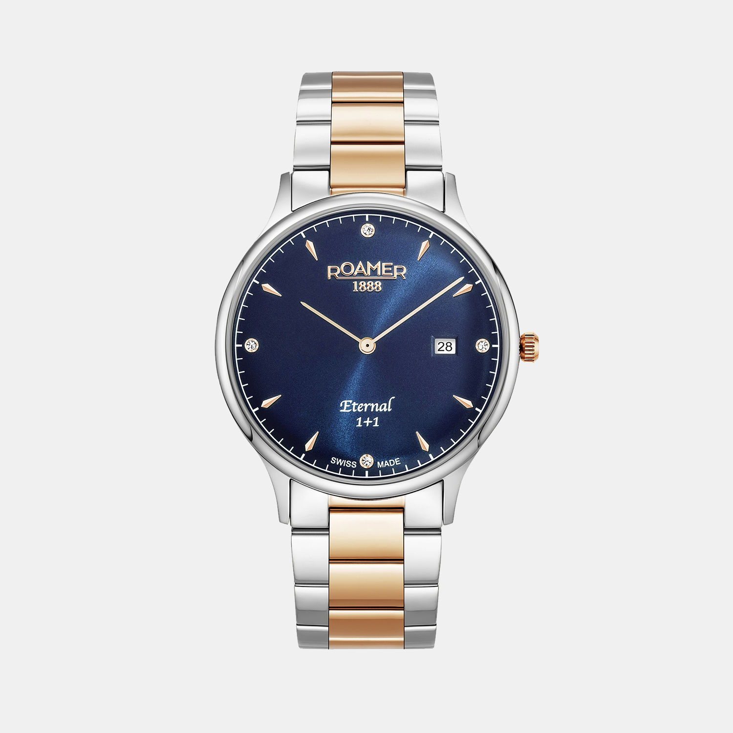 Roamer Eternal Men Quartz Blue Dial Analog Stainless Steel Watch 863833 49 45 50