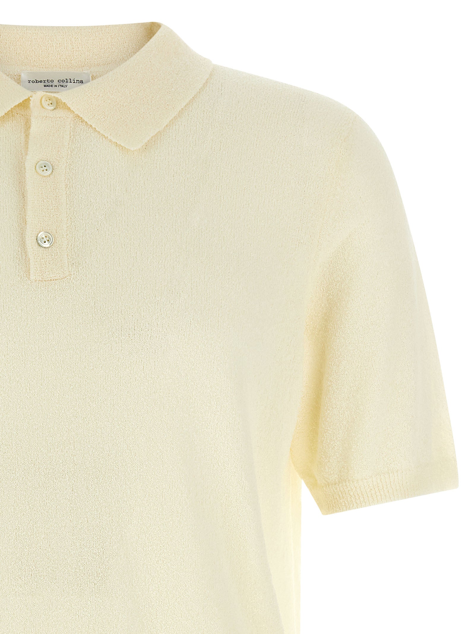 Roberto Collina Spongy Effect Polo Shirt – 70% cotton 30% polyamide - view 3