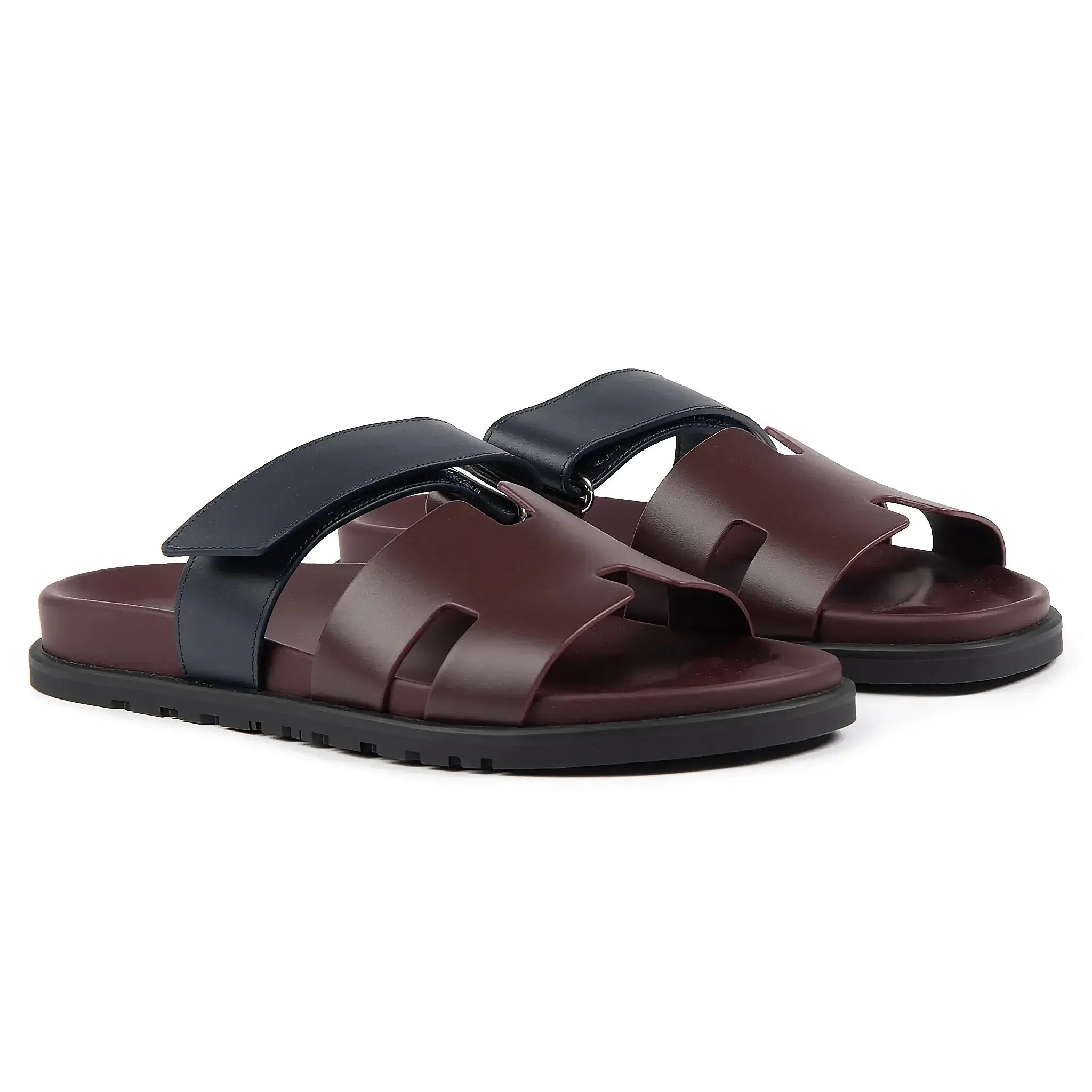 Hermès Paris Chypre Calfskin Burgundy Sandals - view 2