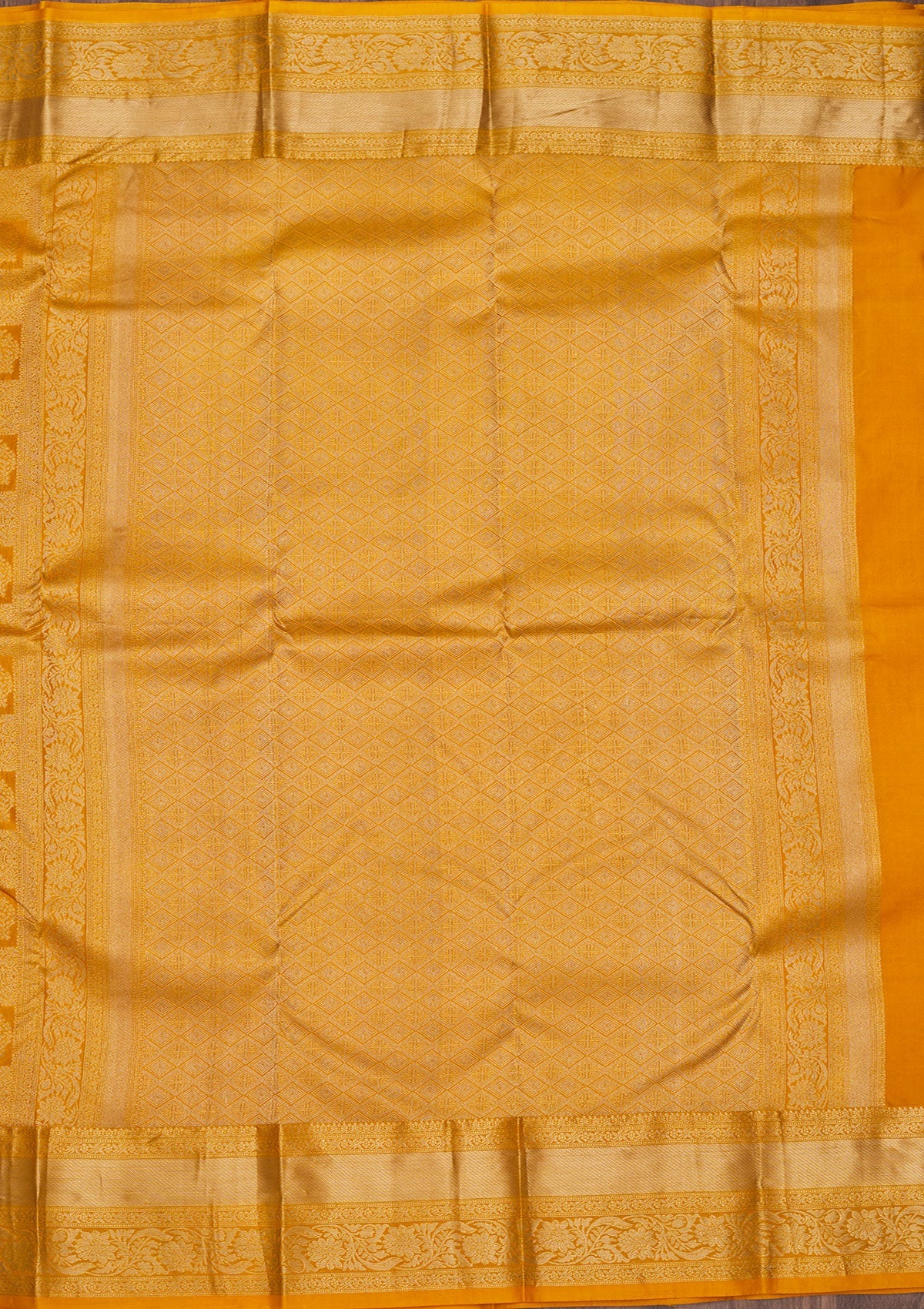 Koskii Mustard Zariwork Pure Silk Saree – Women's - view 5