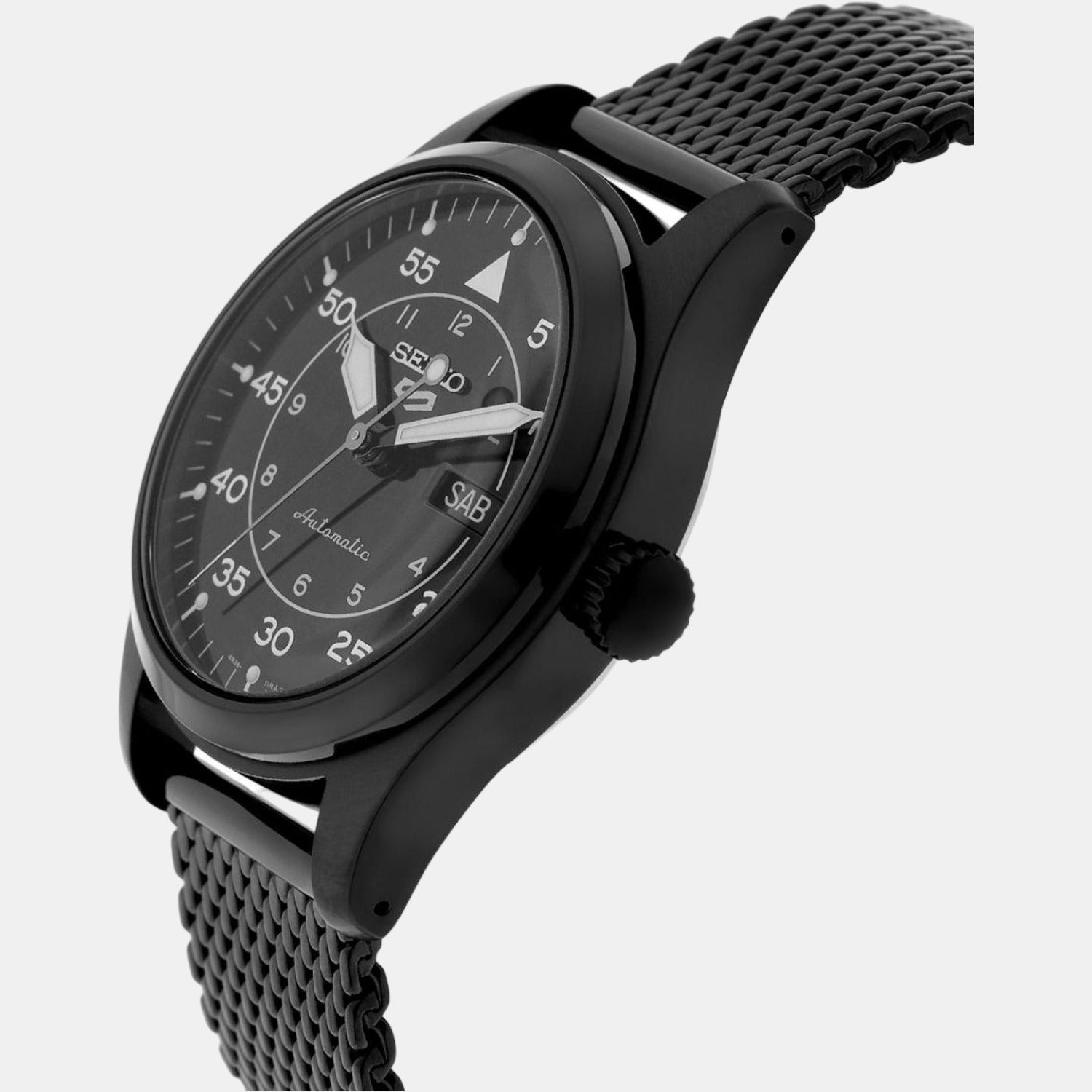 Seiko 5 Sports Men Automatic Black Dial Analog Stainless Steel Watch SRPH25K1 - view 2