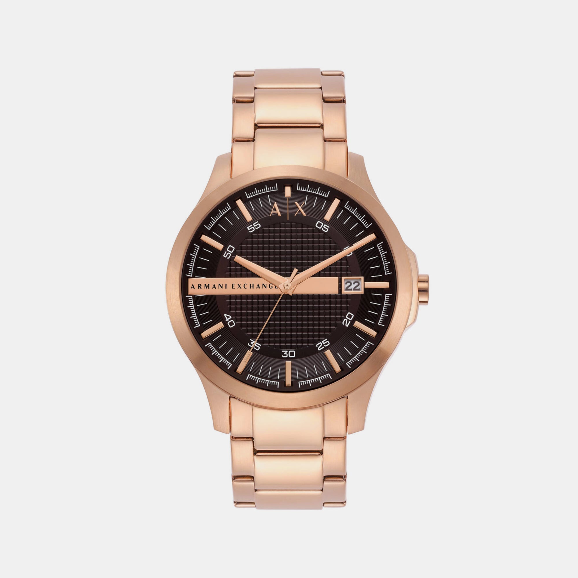 Armani Exchange Hampton Men Quartz Brown Dial Analog Stainless Steel Watch AX2449