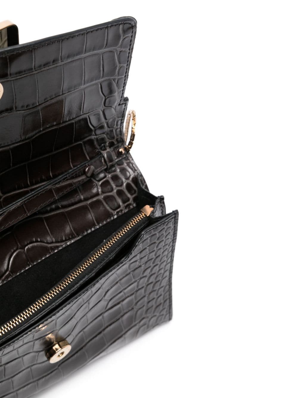 Boyy Buckle travel case croco embossed leather clutch bag - view 2