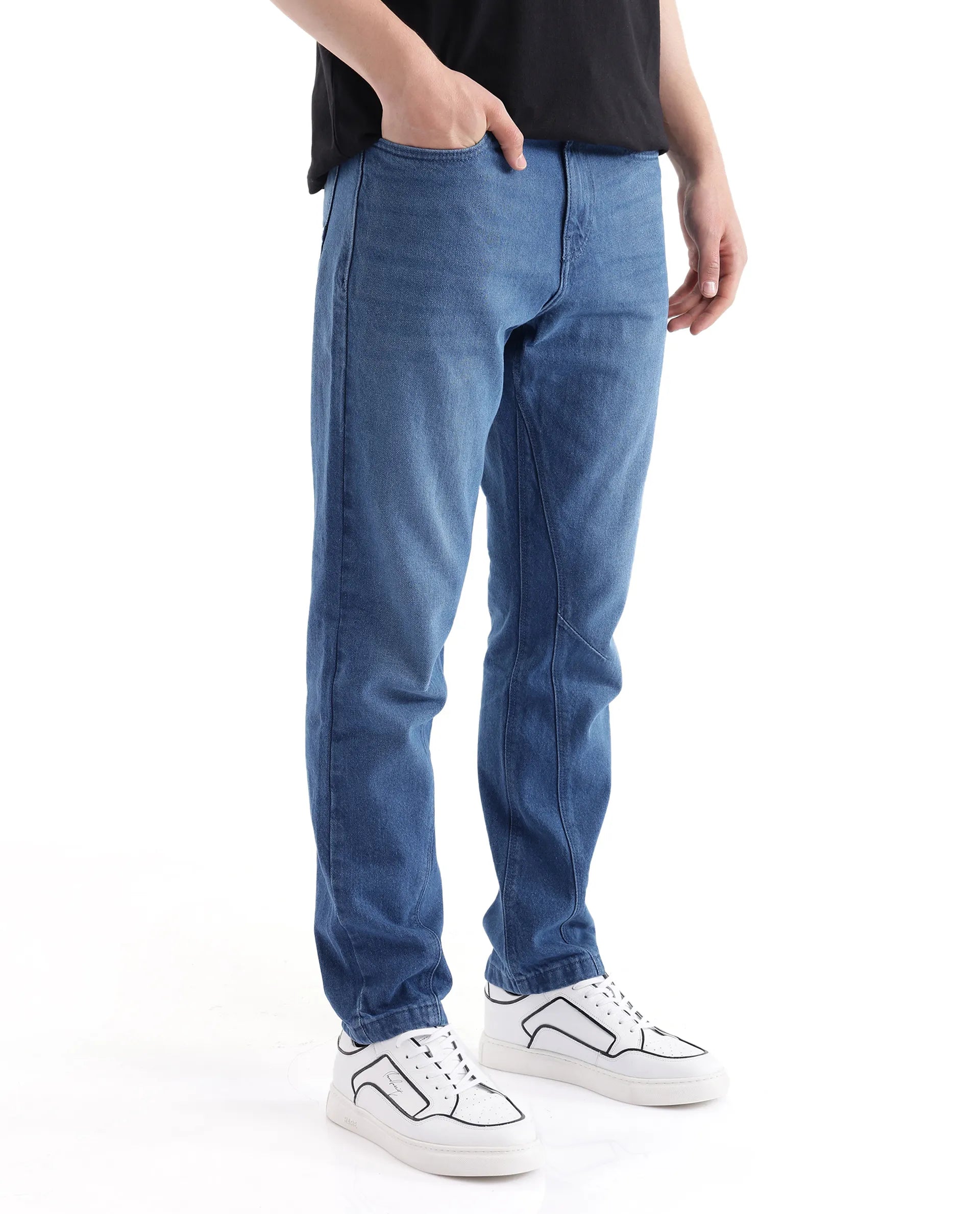Rare Rabbit Men's Kobet Blue Cotton Fabric Plain Jeans - view 6