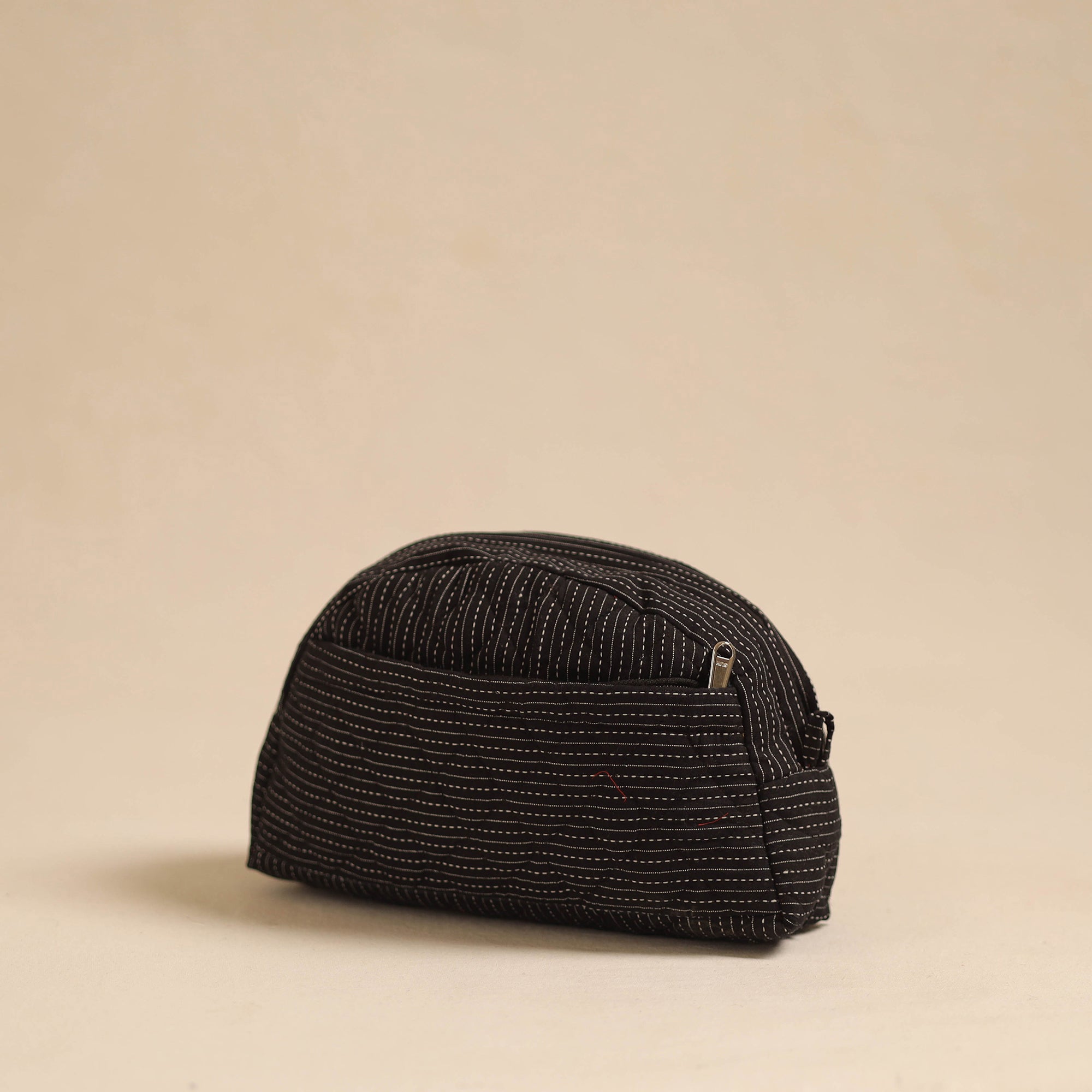 NOORI BAZAR Black - Handcrafted Cotton Quilted Cosmetic Pouch 04