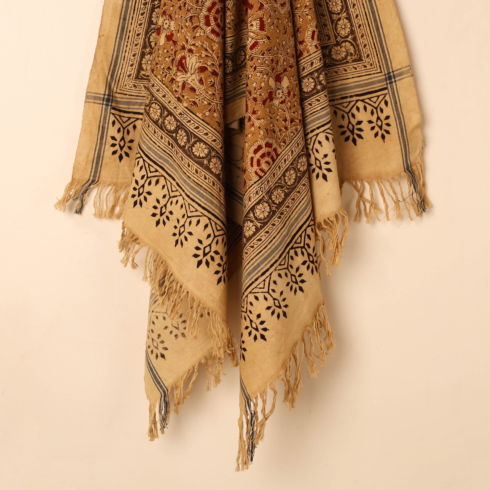 PITCHUKA SRINIVAS KALAMKARI PEDANA Brown - Handloom Cotton Block Printed Pedana Kalamkari Towel 20 - view 2