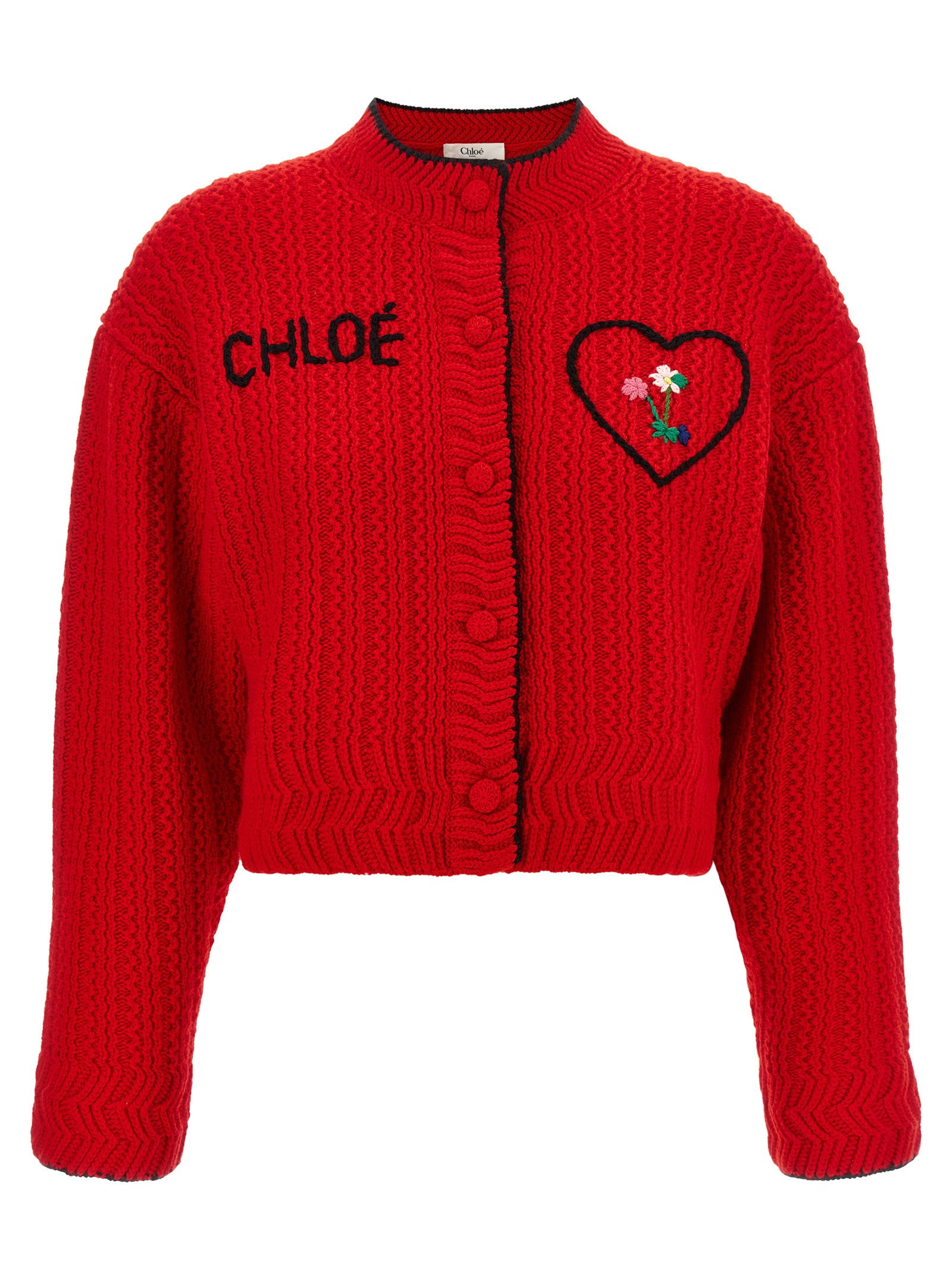 Chloé Embroidery Cardigan – 70% wool 30% cachemire