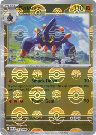 Common sv105w-047 reverse – Pokémon Boldore - Poké Ball Pattern - 047/086 - Common [sv105w-047] [Reverse Holo]