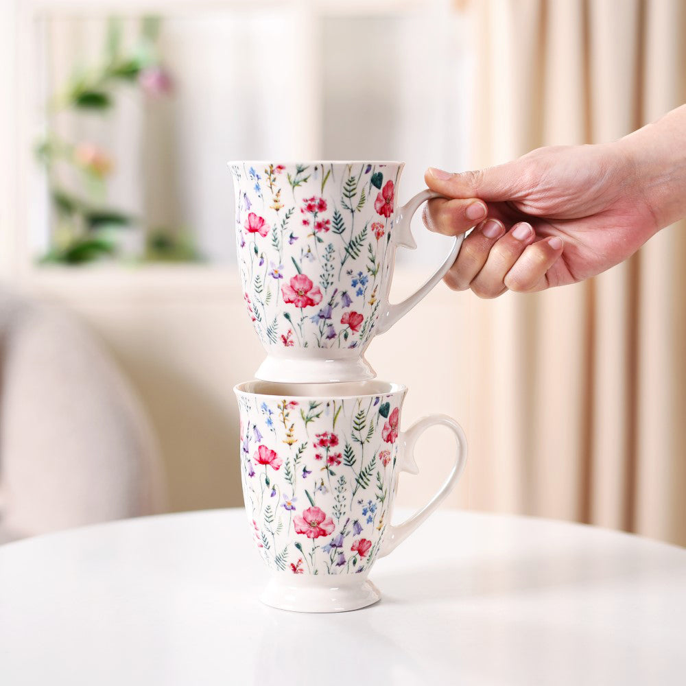 Nestasia Wildflower Whispers Ceramic Coffee Mug Set Of 2 Pink 400ml - view 2