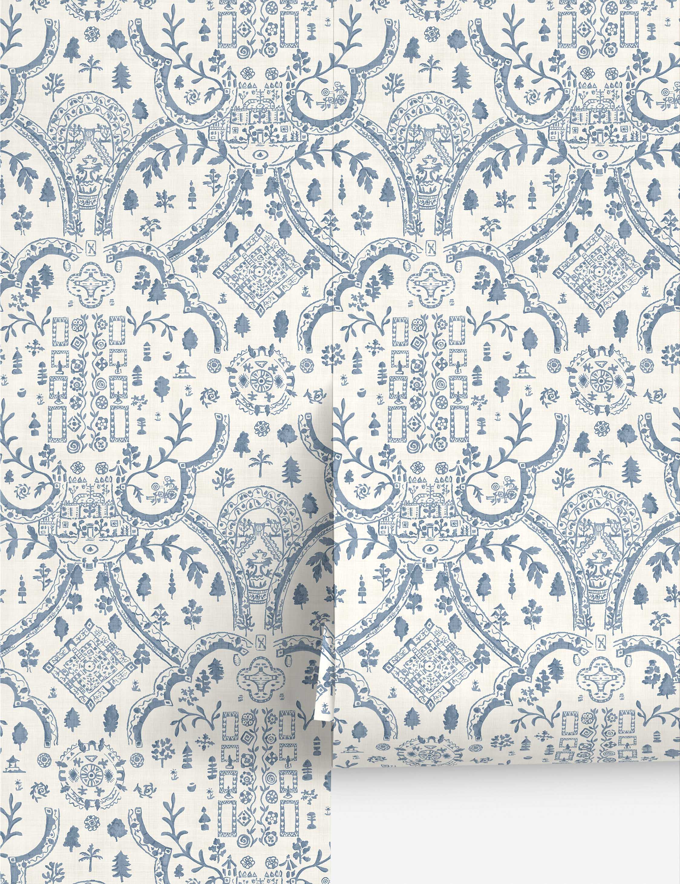 Lulu and Georgia Topiary View Wallpaper by Sanderson
