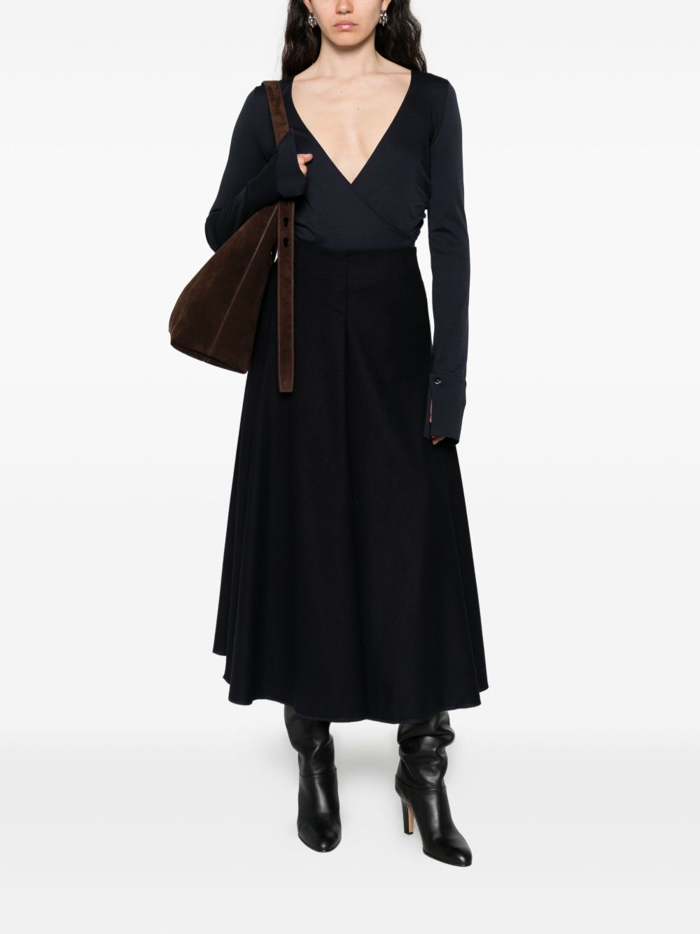 Susanne Bommer A-line design Cotton midi skirt - view 2