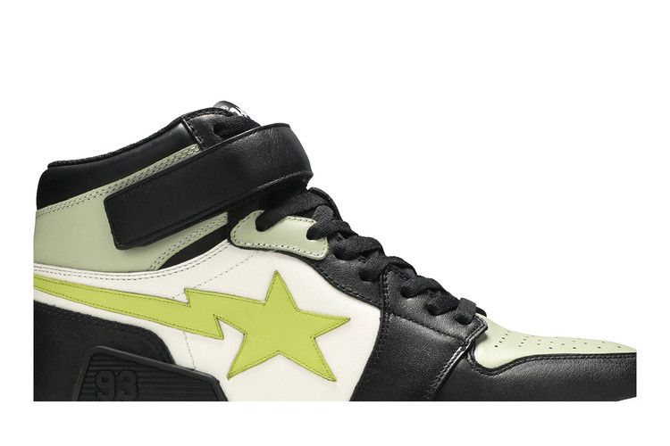 BAPE A Bathing Ape Block Sta Hi Black Lime - view 2