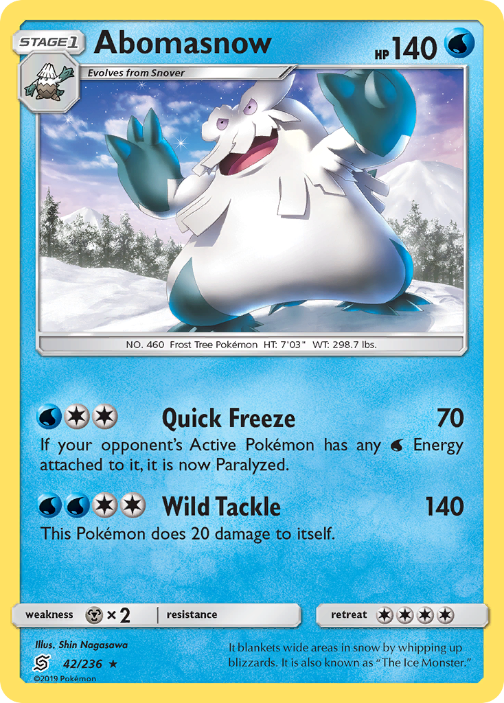 Rare sm11-42 reverse – Pokémon Abomasnow - 42/236 - Rare [sm11-42] [Reverse Holo] - Abomasnow - 42/236 - Rare