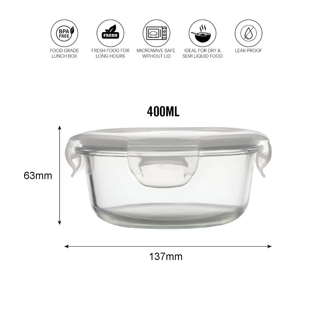 Cello Delighta Borosilicate Glass Lunch Box with Jacket, Round - view 6