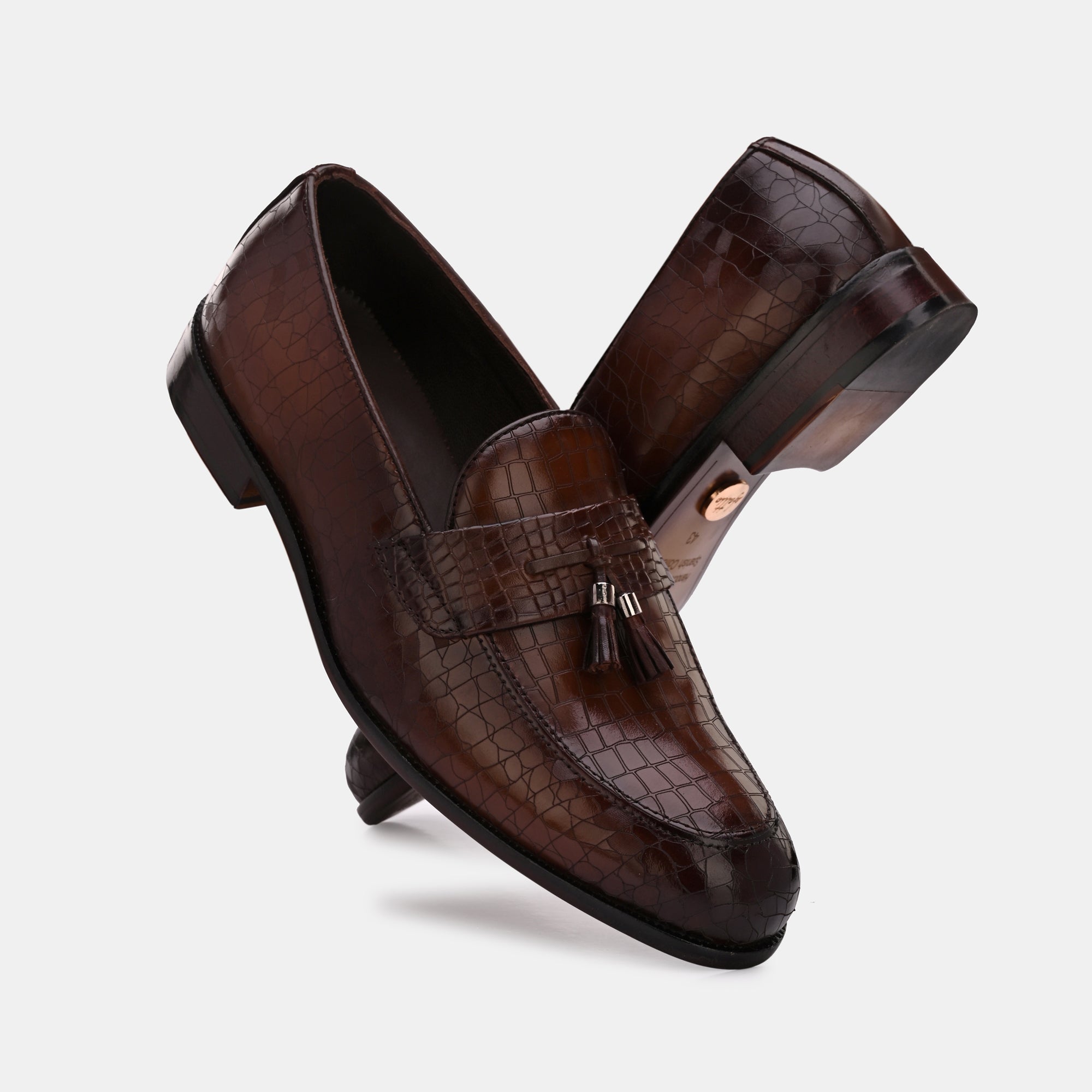 Cherry Laser Engraved Tassel Loafers by Lafattio - view 6