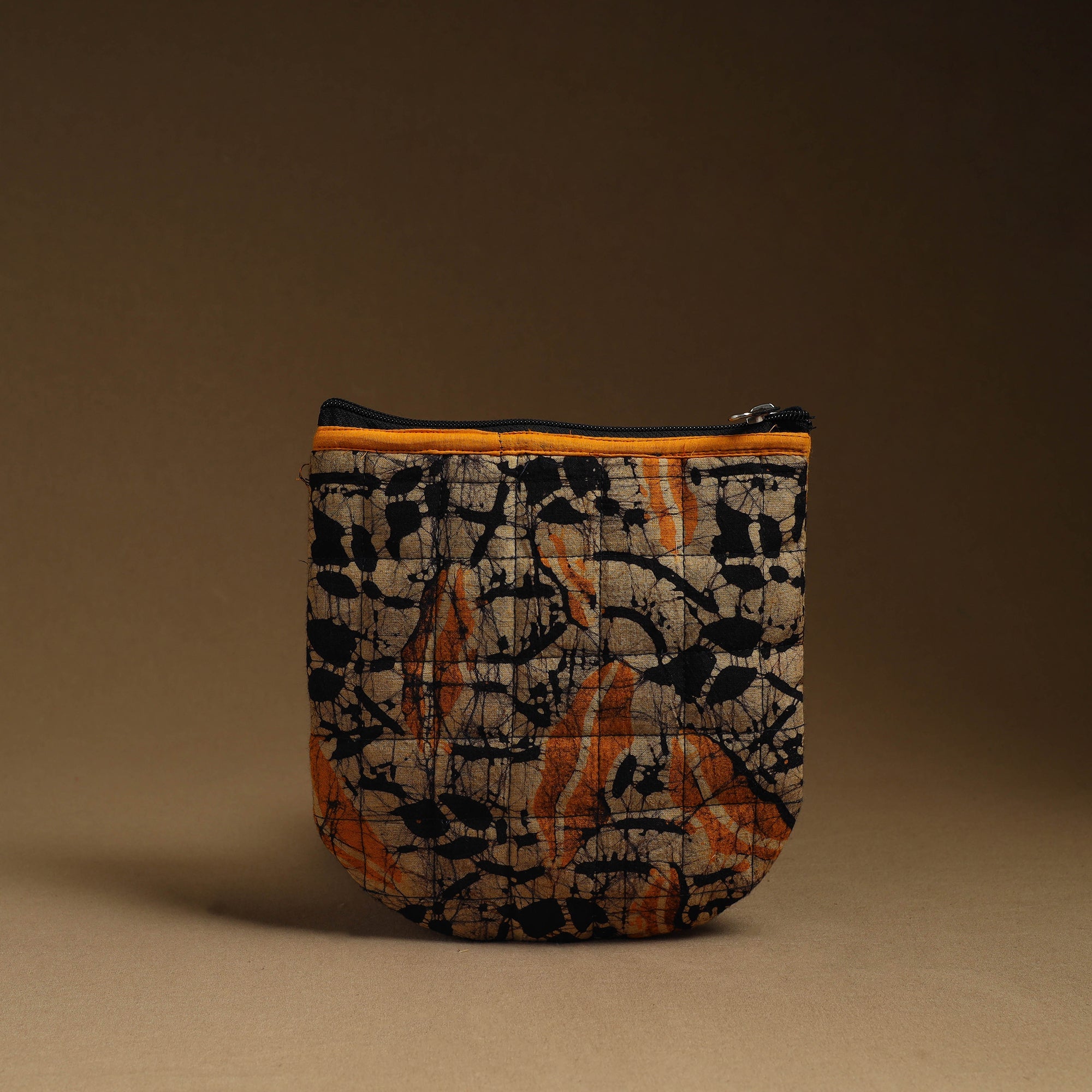 NOORI BAZAR Brown - Handmade Quilted Cotton Utility Pouch 15