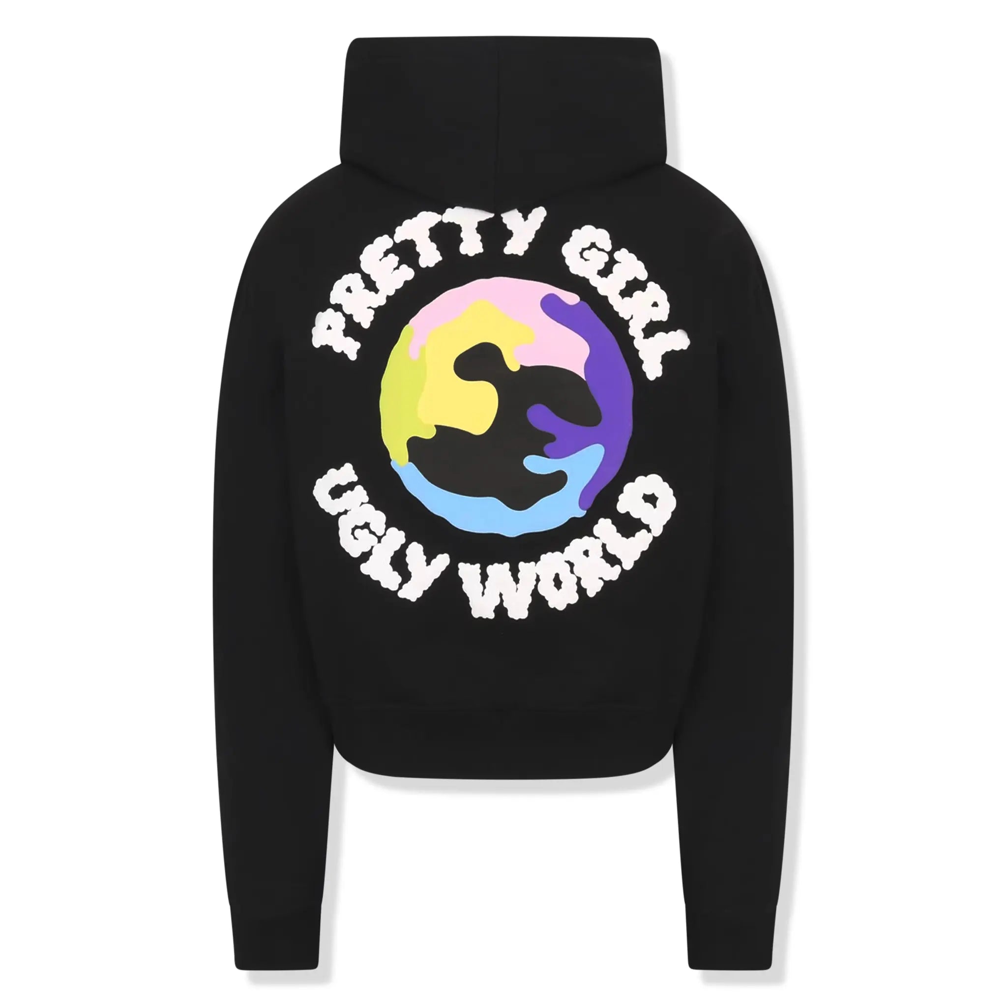 Pretty Boy Ugly World Pretty Girl Ugly World Cropped Black Hoodie (W) - view 2