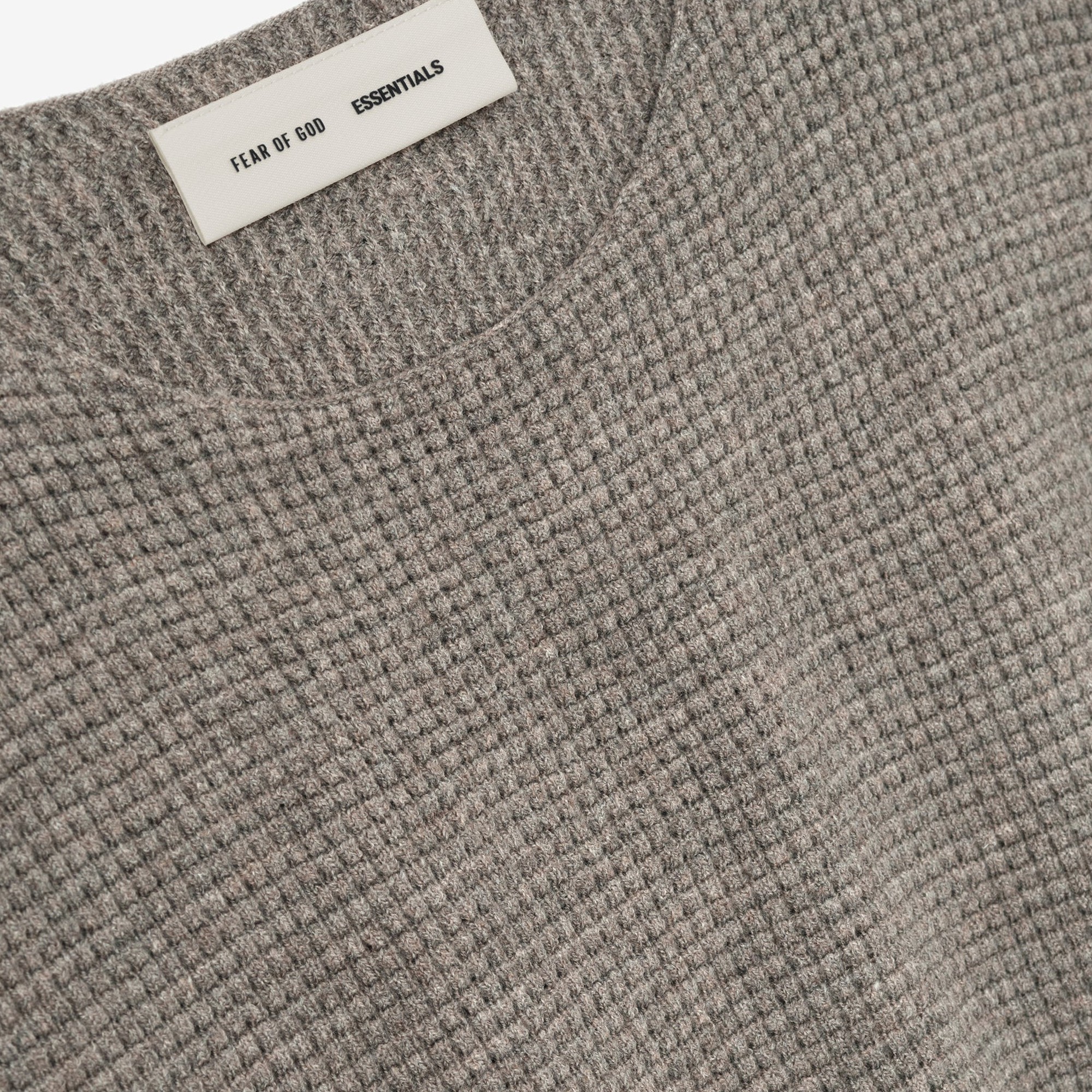 Fear Of God Essentials SS25 Waffle Crewneck Sweater- Homestead Heather - view 2