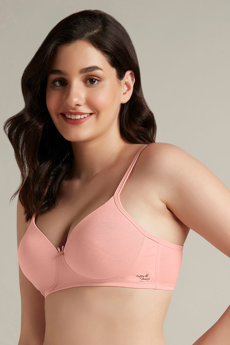 Amante Simply Soft Padded Non-Wired Cotton Bra - Impatiens Pink - view 2