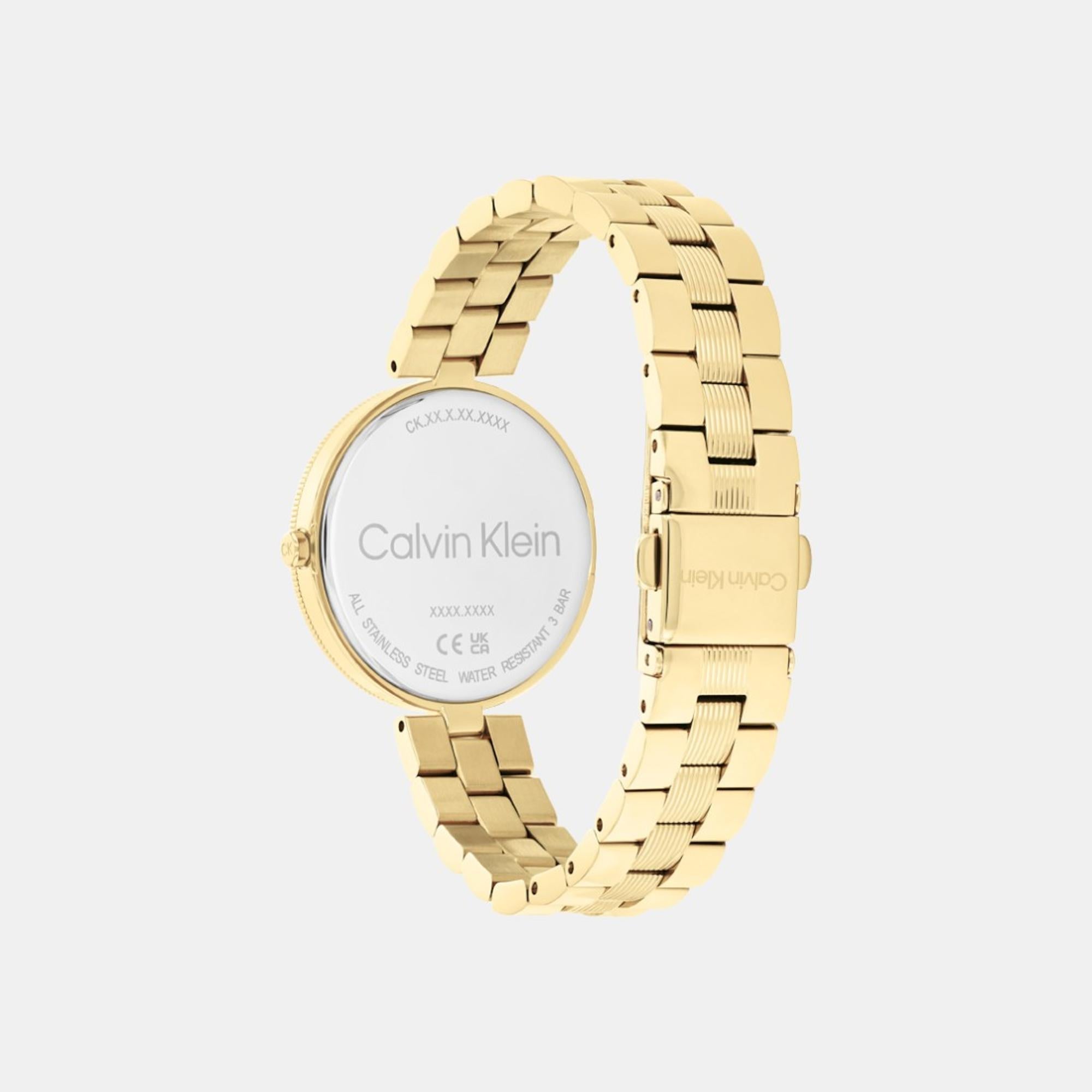 Calvin Klein Gleam Women Quartz Light Champagne Dial Analog Stainless Steel Watch 25100014 - view 3
