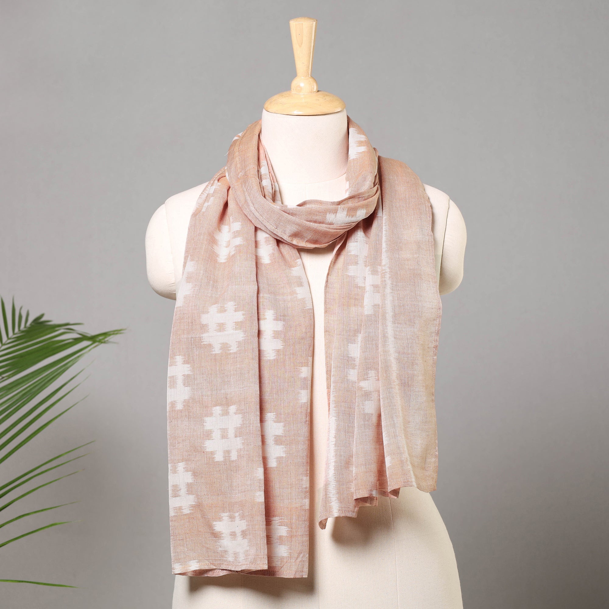 ASHOKA ASSEMBLE - CELEBRATING CRAFTS OF ODISHA Brown - Maniabandha Ikat Handloom Cotton Stole