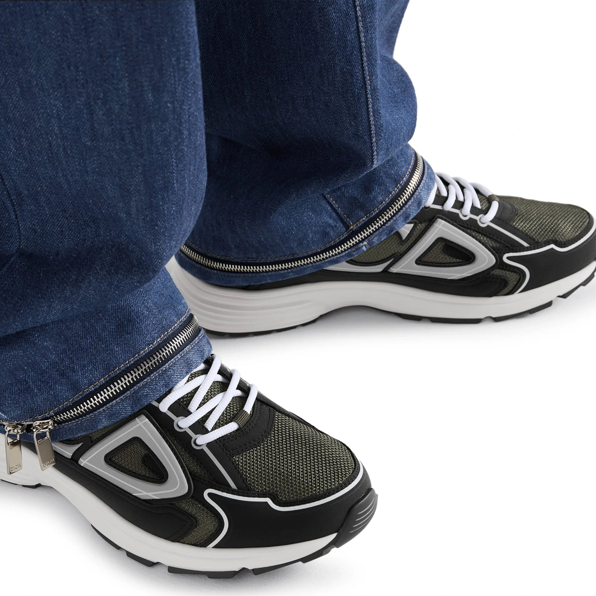 Dior B30 Mesh Deep Green Black Trainer - view 8