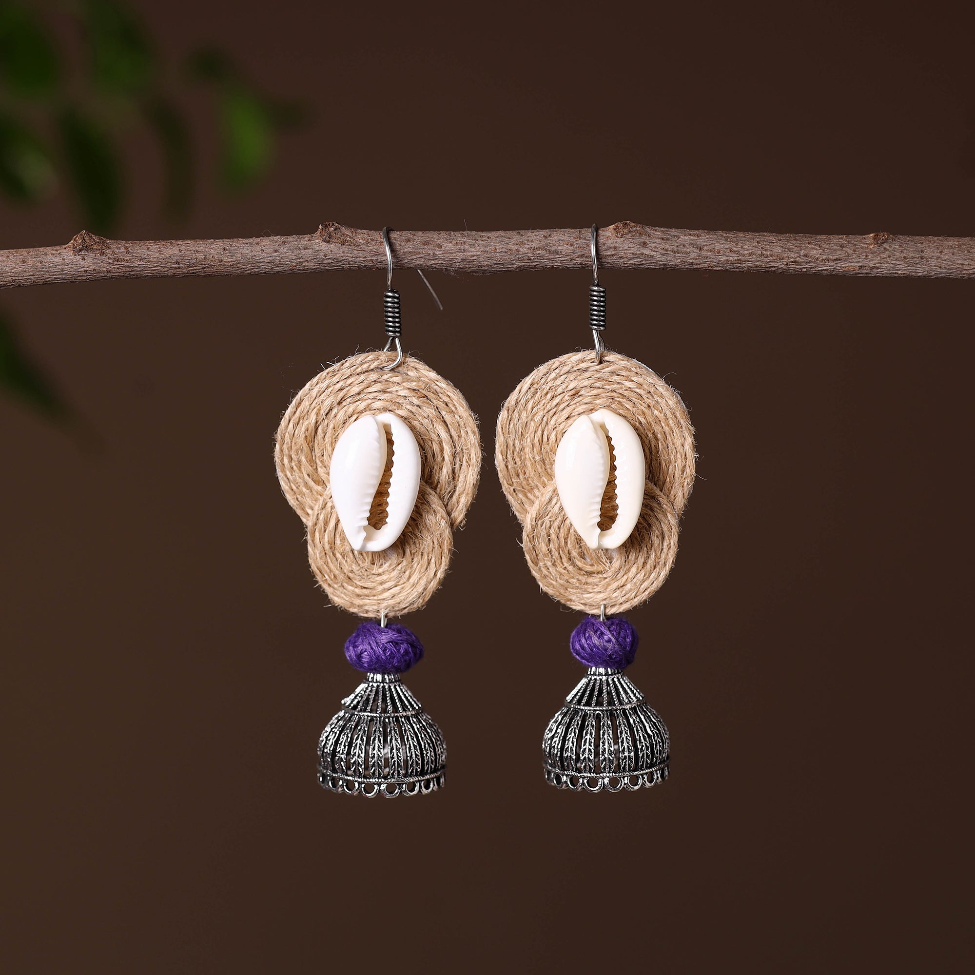 JALPARI Ashvi German Silver Jute Jhumki Earrings