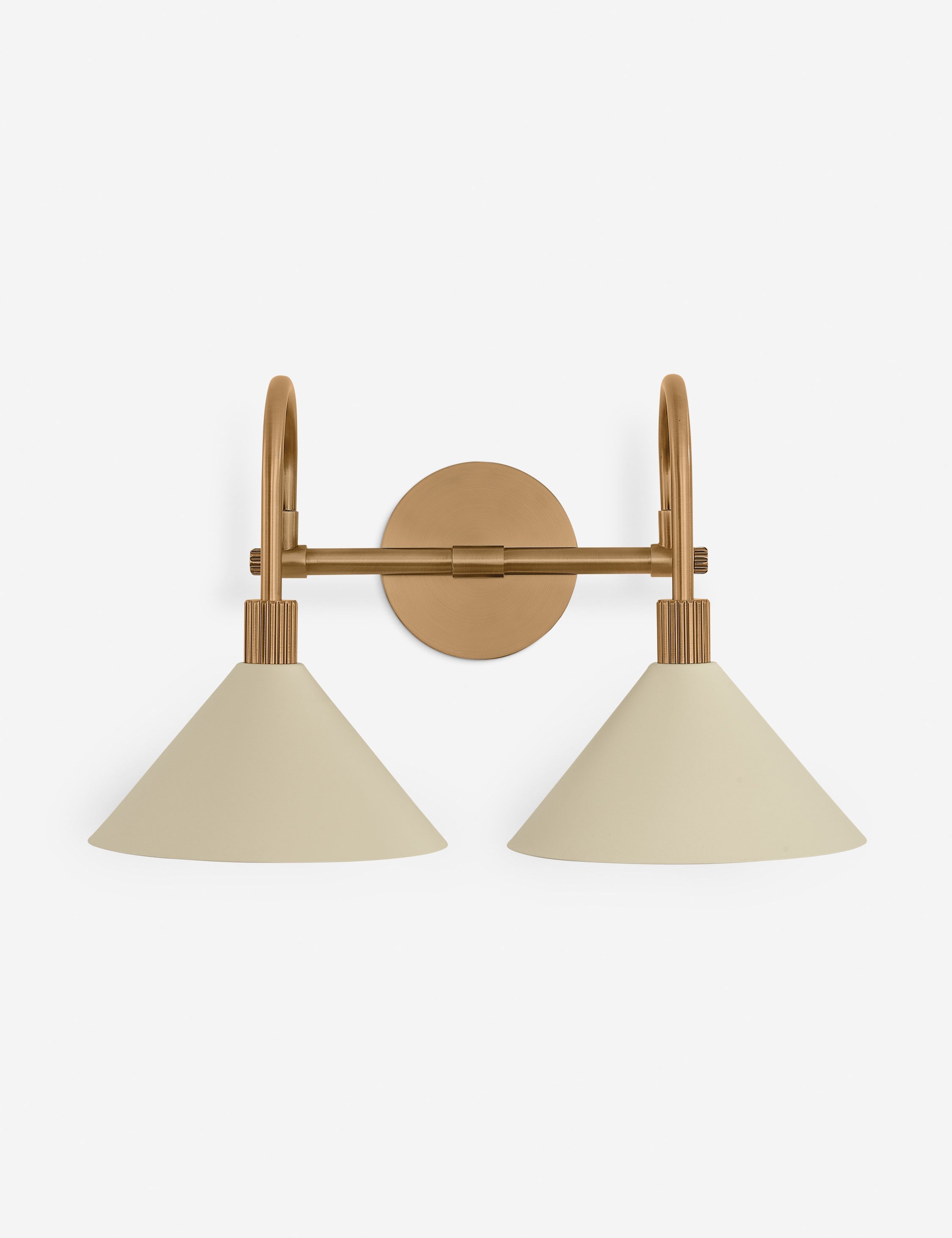Lulu and Georgia Hoplin Vanity Light – Antique Brass and Cream - view 2