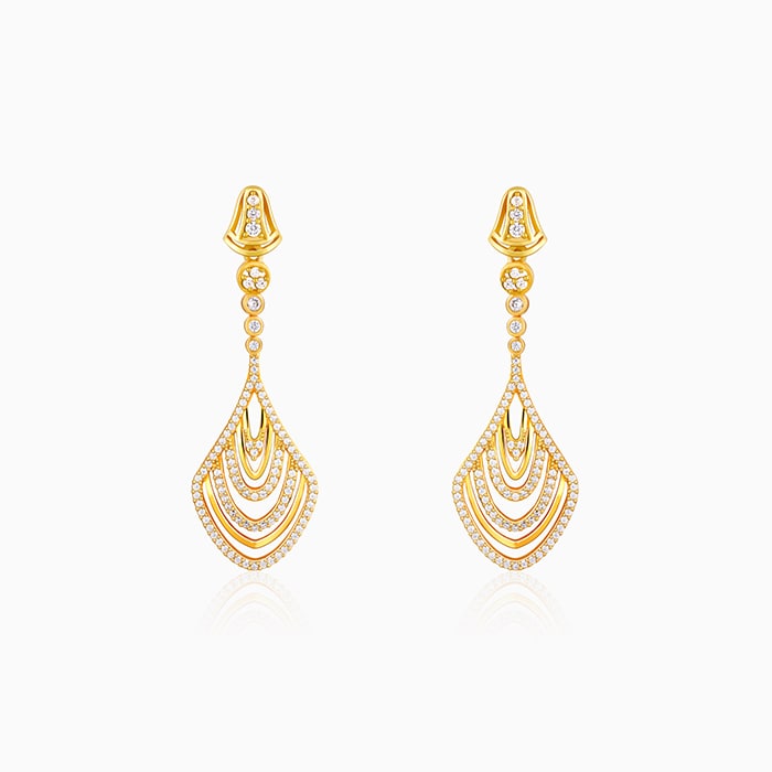 GIVA Jewellery Golden Zircon Studded Chime Earrings