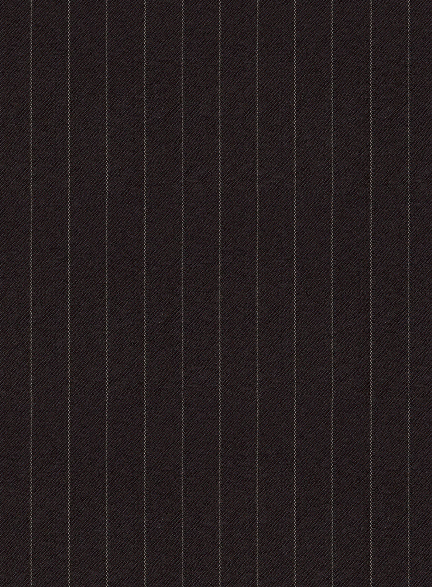 StudioSuits Brown Pinstripe Wool Waist Coat - view 3