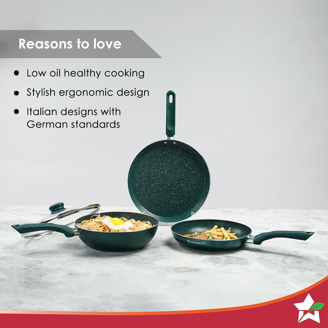 Wonderchef Royal Velvet Plus Non-stick Cookware Set, 4Pc . - view 4