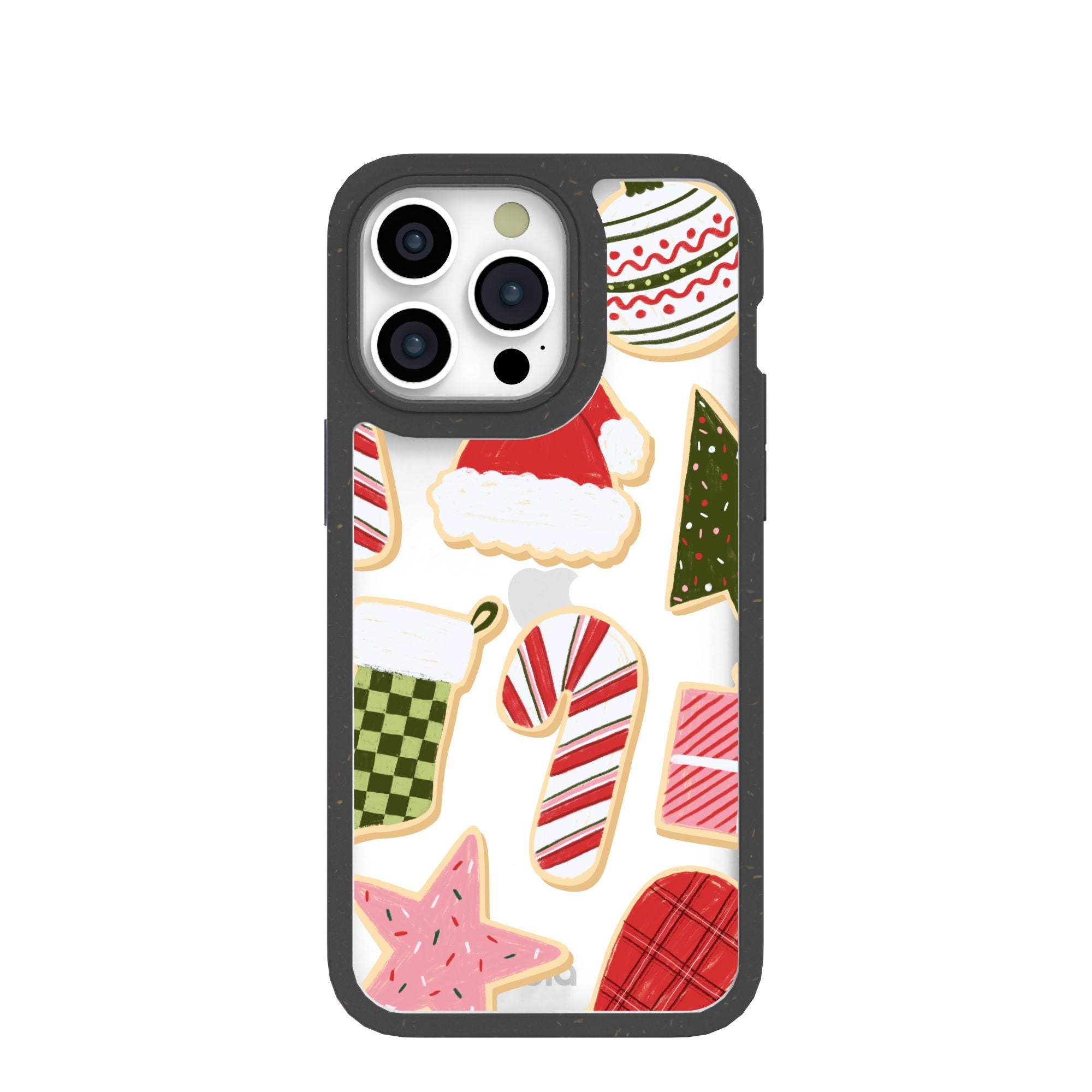 BlackTree Clear Festive Cookies iPhone 15 Pro Max Case With Black Ridge