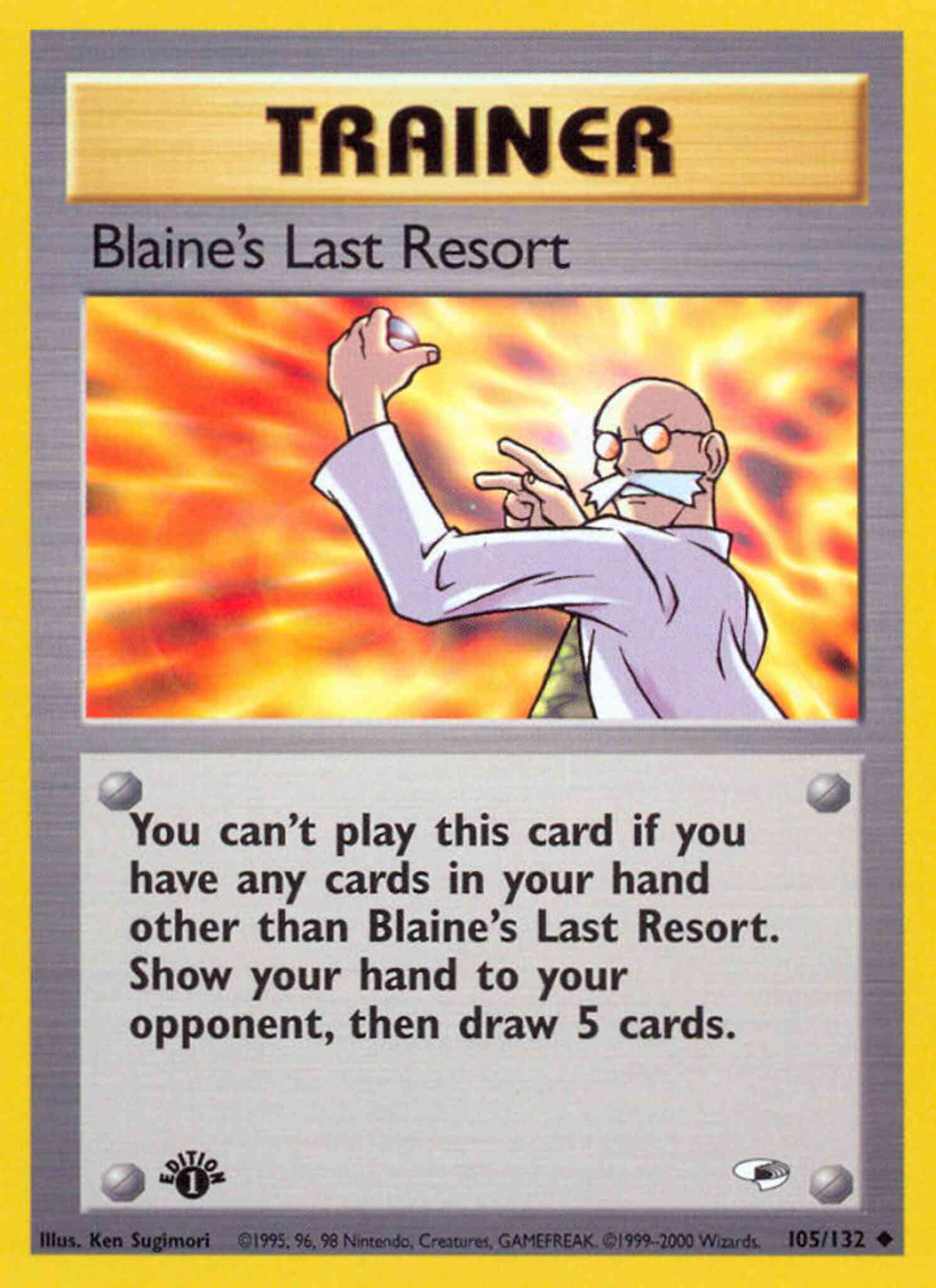 1st edition gym1-105 – Pokémon Blaine's Last Resort - 105/132 - Uncommon - 1st Edition [gym1-105] [Non-Holo]
