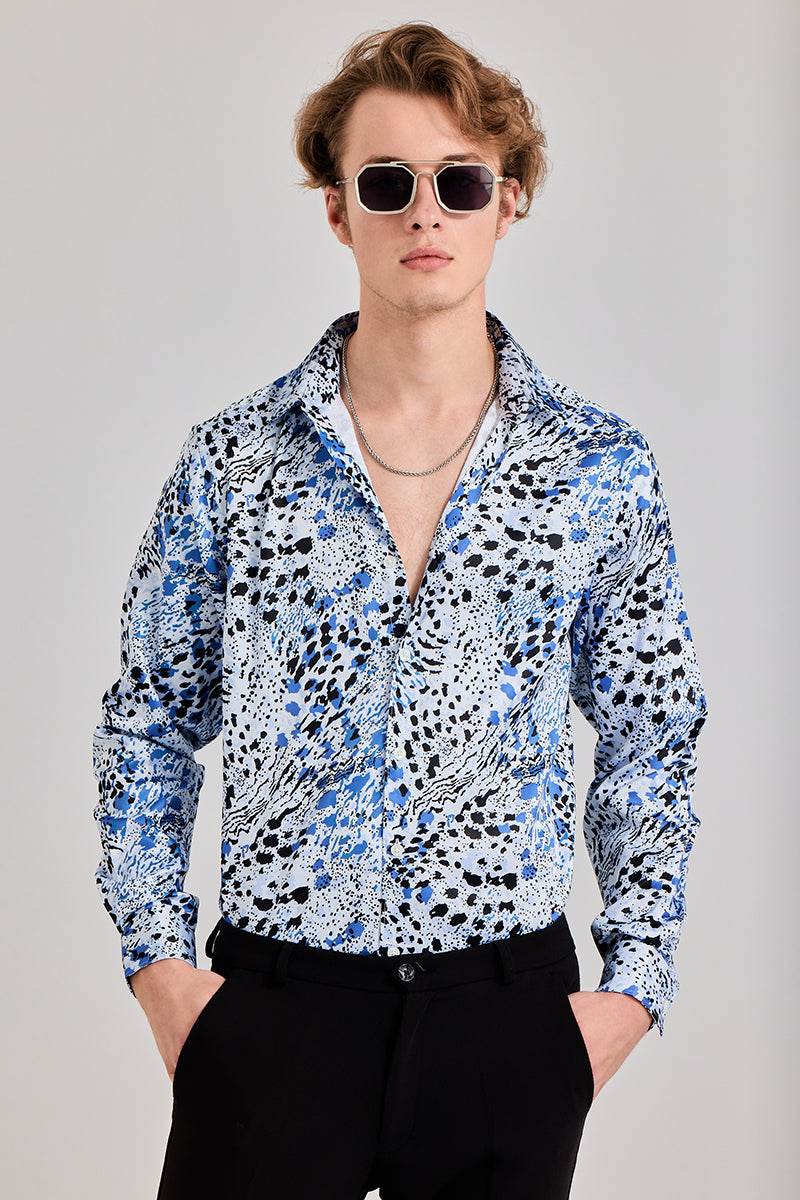 SNITCH Cheetard Blue Shirt