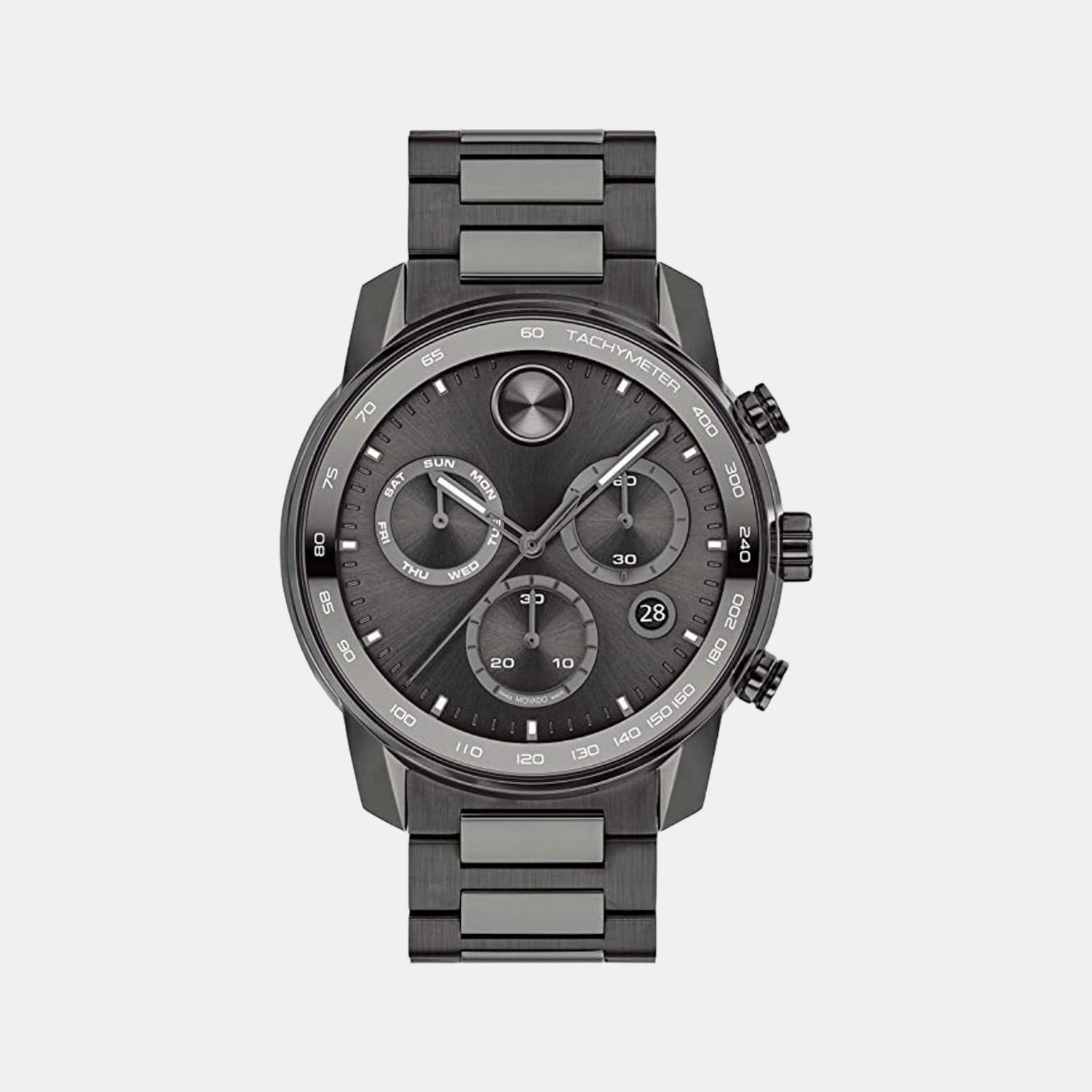 Movado Bold Verso Men Quartz Grey Dial Chronograph Stainless Steel Watch 3600867