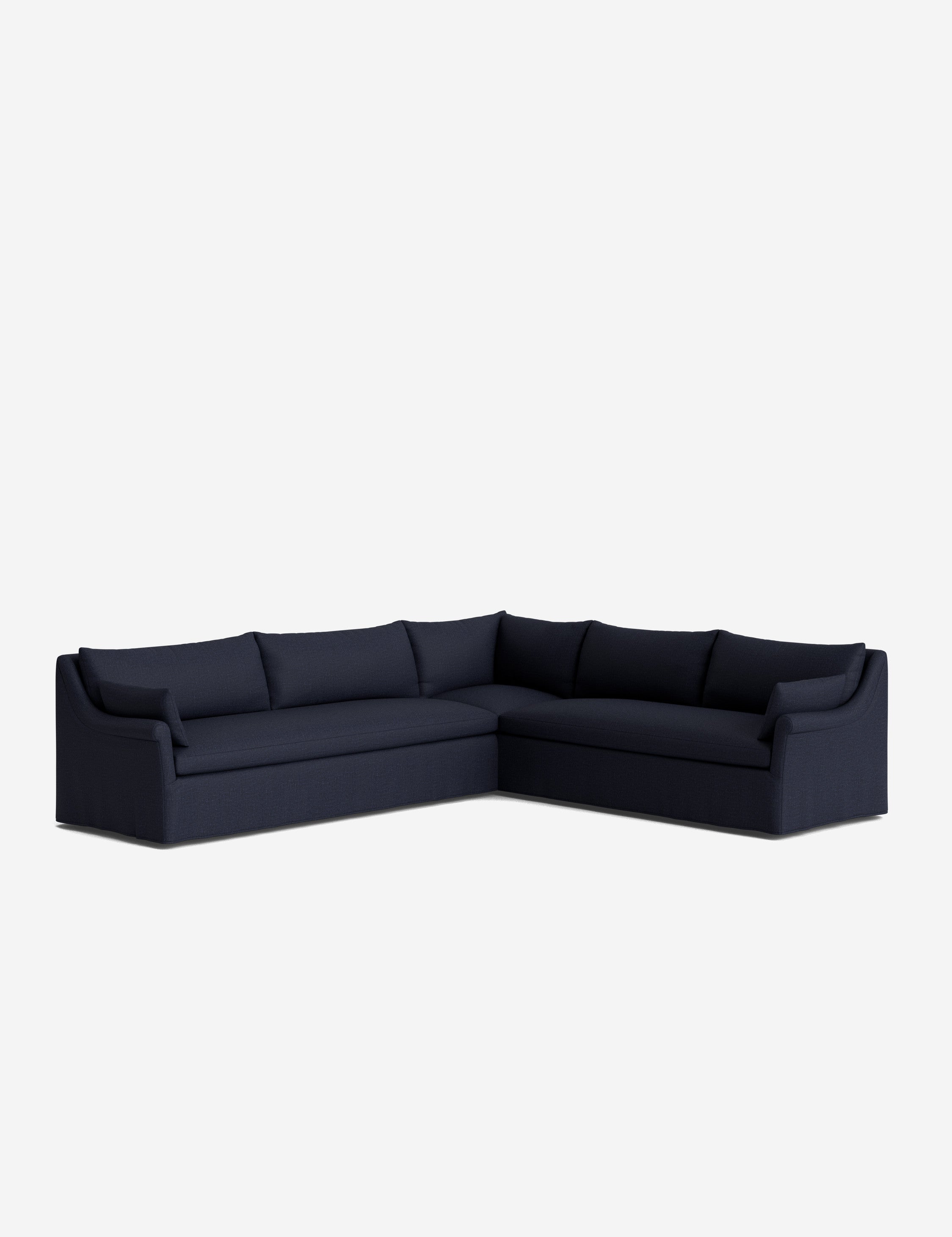 Lulu and Georgia Portola Rolled Arm Slipcover Corner Sectional Sofa - view 83