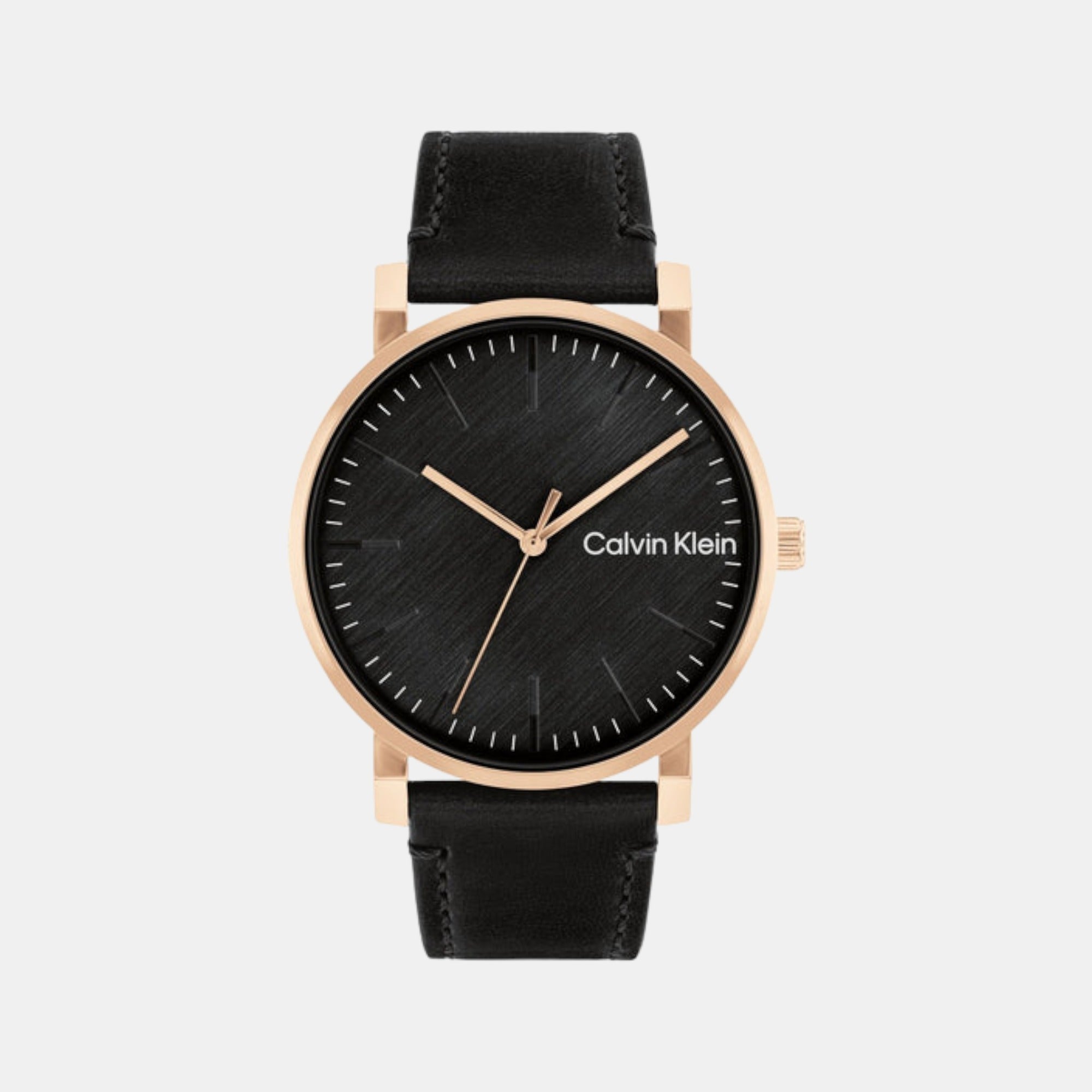 Calvin Klein Ck Slate Men Quartz Black Dial Analog Leather Watch 25200318