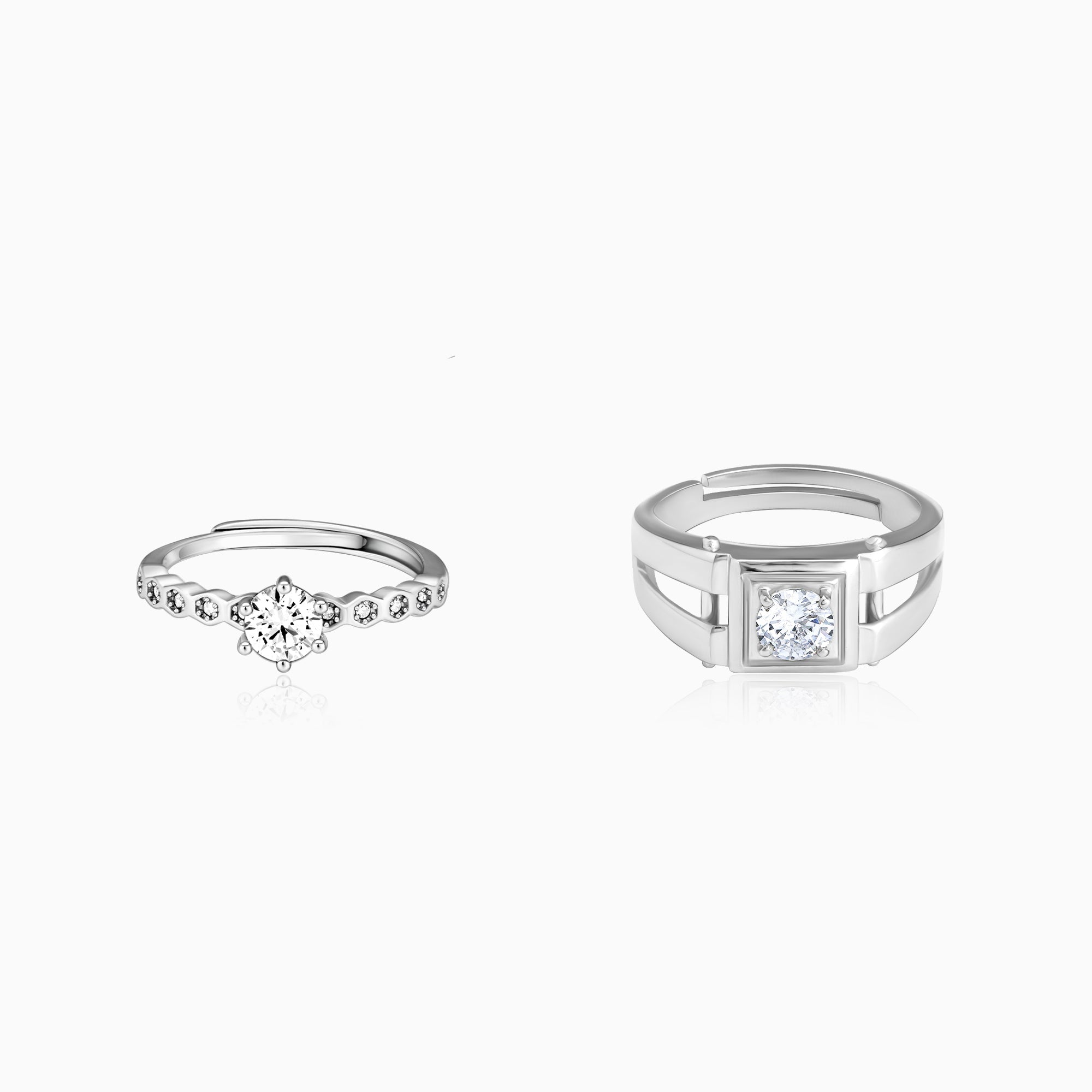 GIVA Jewellery Silver Dreamy Charm Couple Rings