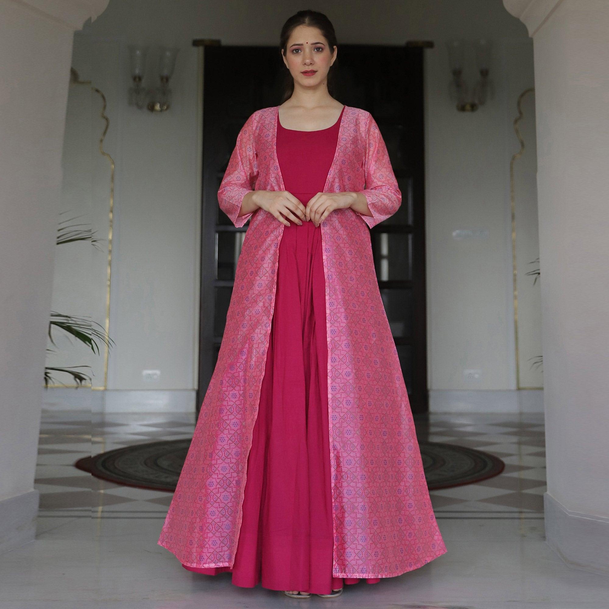 Peachmode Majesty Pink Colored Casual Designer Digital Printed Maslin Kurtis