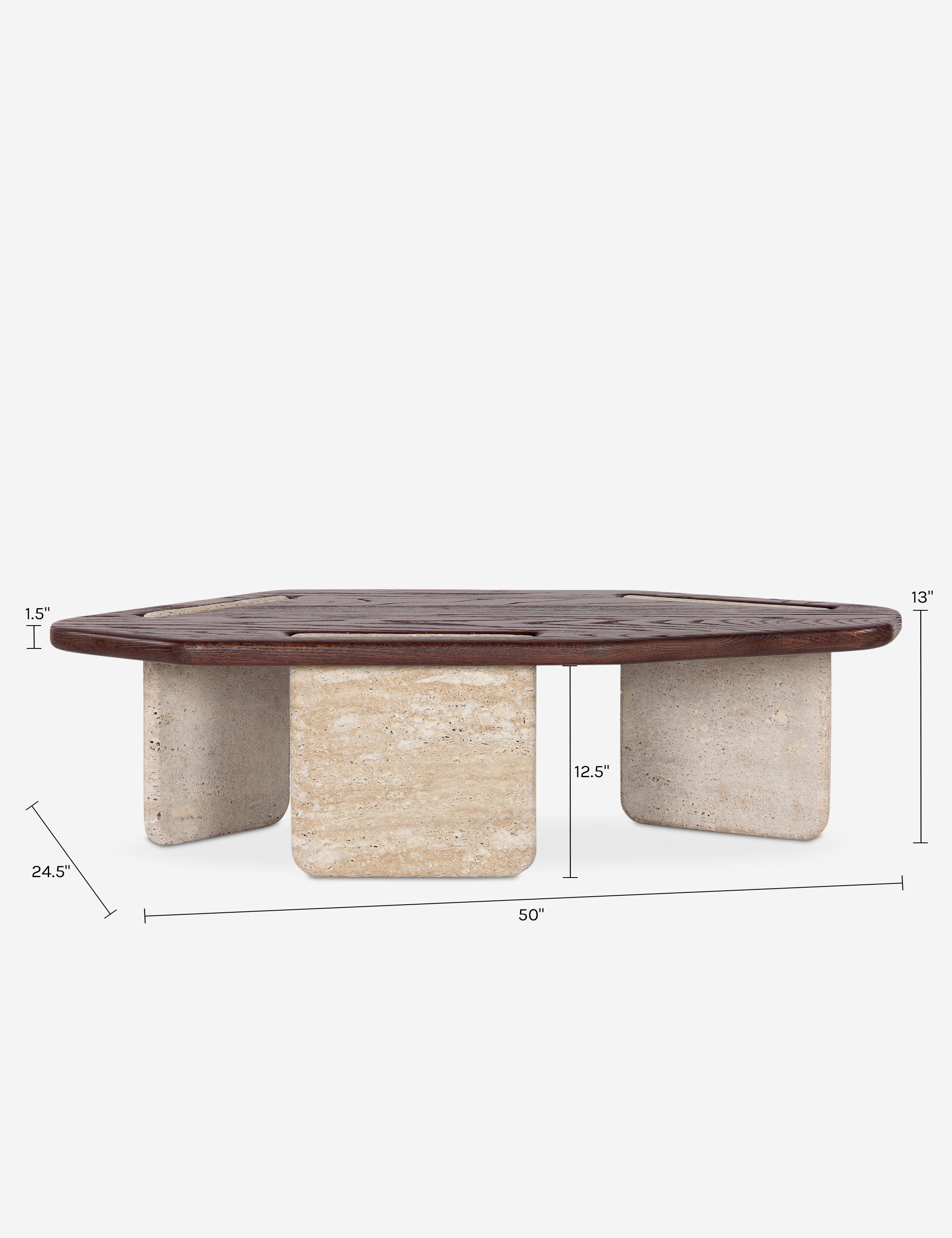 Lulu and Georgia Lanier Coffee Table – Brown and Travertine - view 6