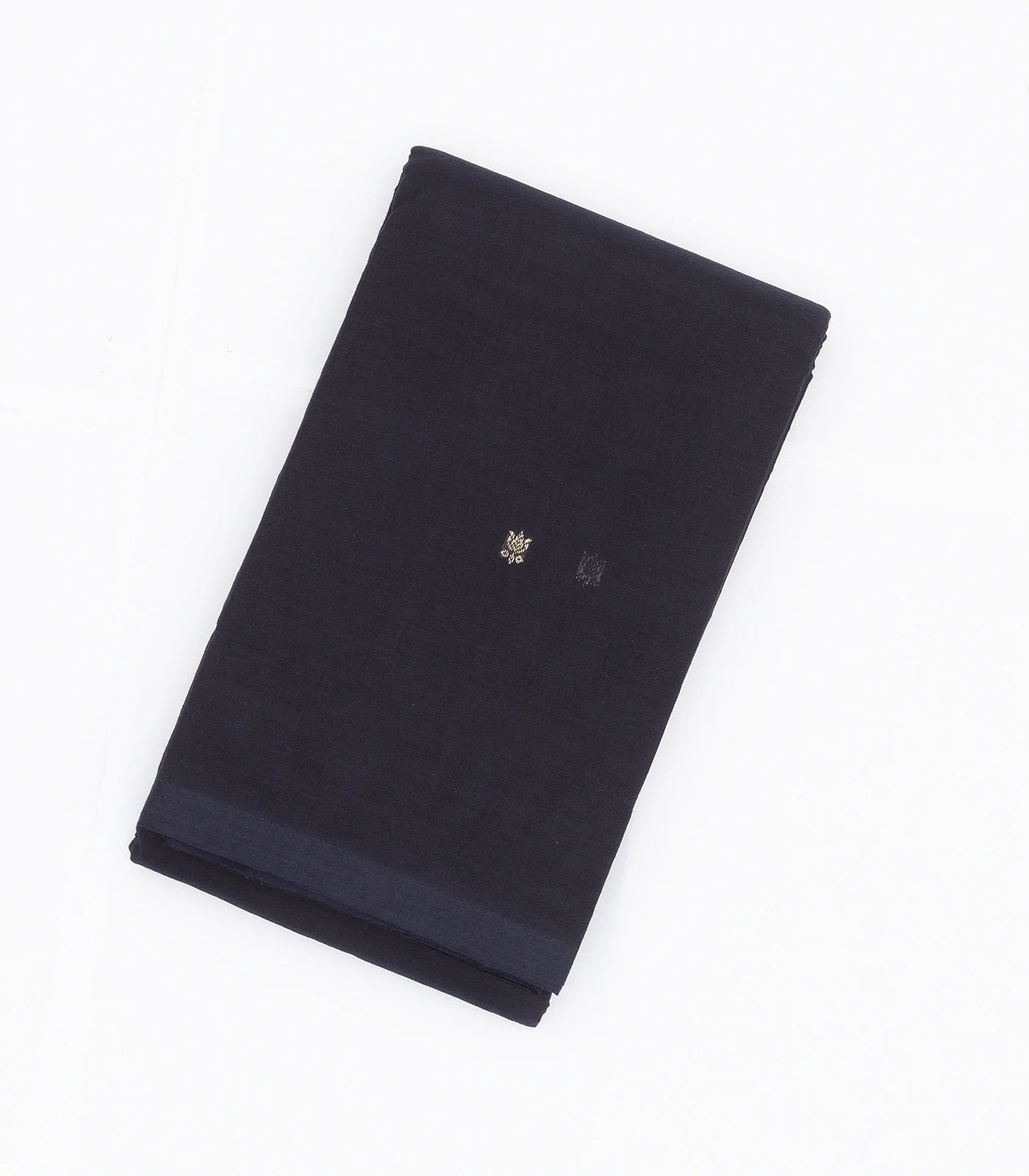 RmKV Black Handloom Kanchi Cotton Saree With Lotus Buttas