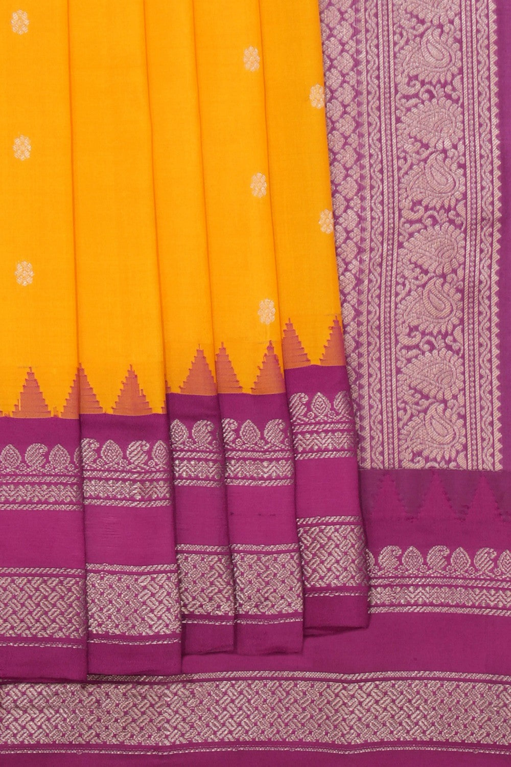 Kalanjali Gadwal Silk Yellow Saree – Women's