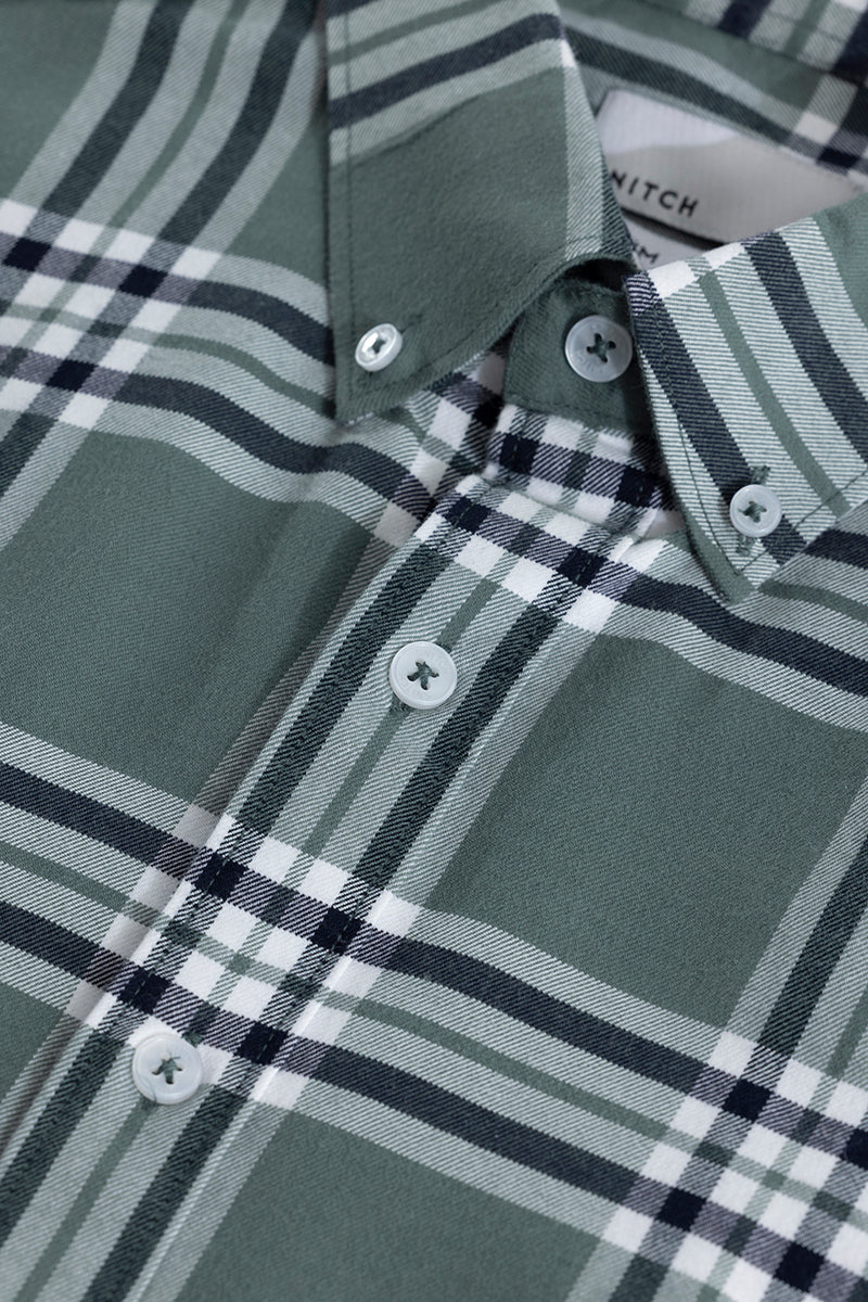 SNITCH Boldsquare Sage Green Checks Shirt - view 2