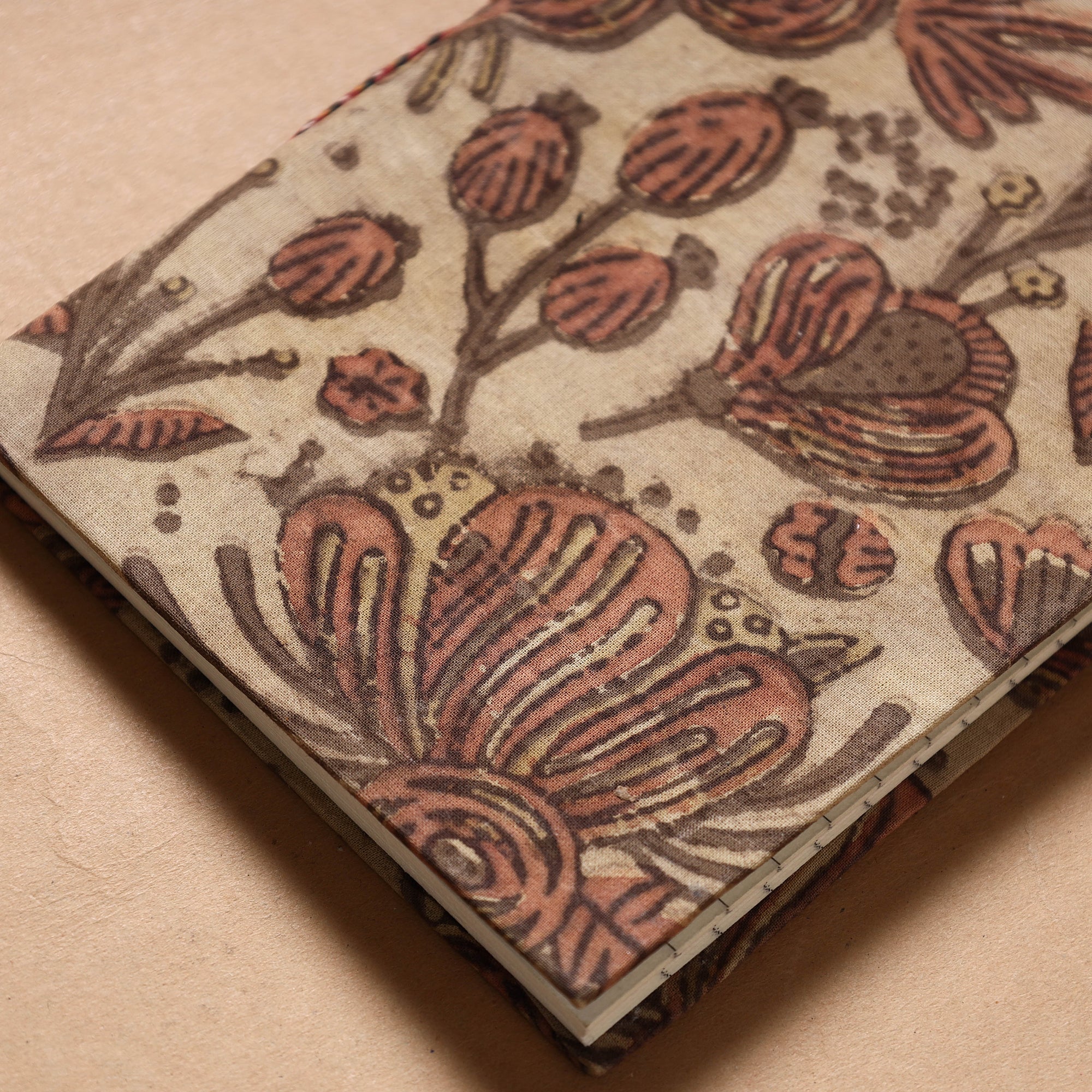 BINDAAS UNLIMITED Beige - Bagru Fabric Cover Handmade Paper Notebook (7 x 5 in) - view 2