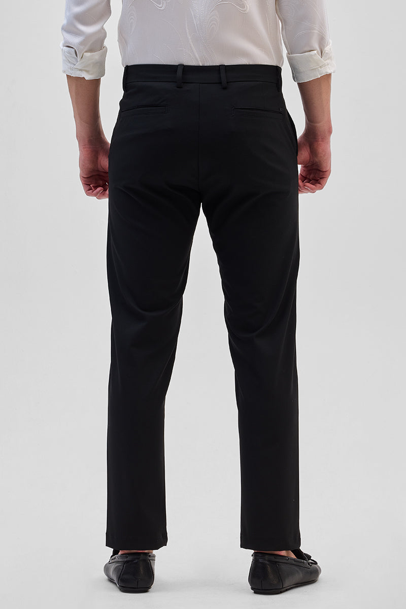 SNITCH Black Slim Fit Trousers - view 6
