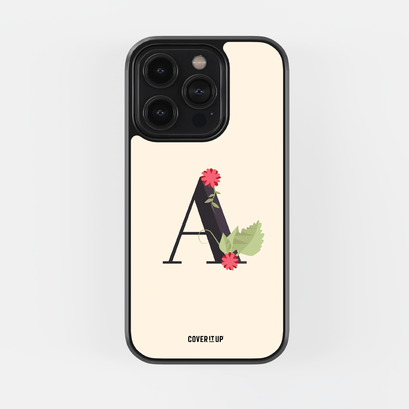 Design Phone Cases Limited Edition Floral Initial Glass Case - view 3